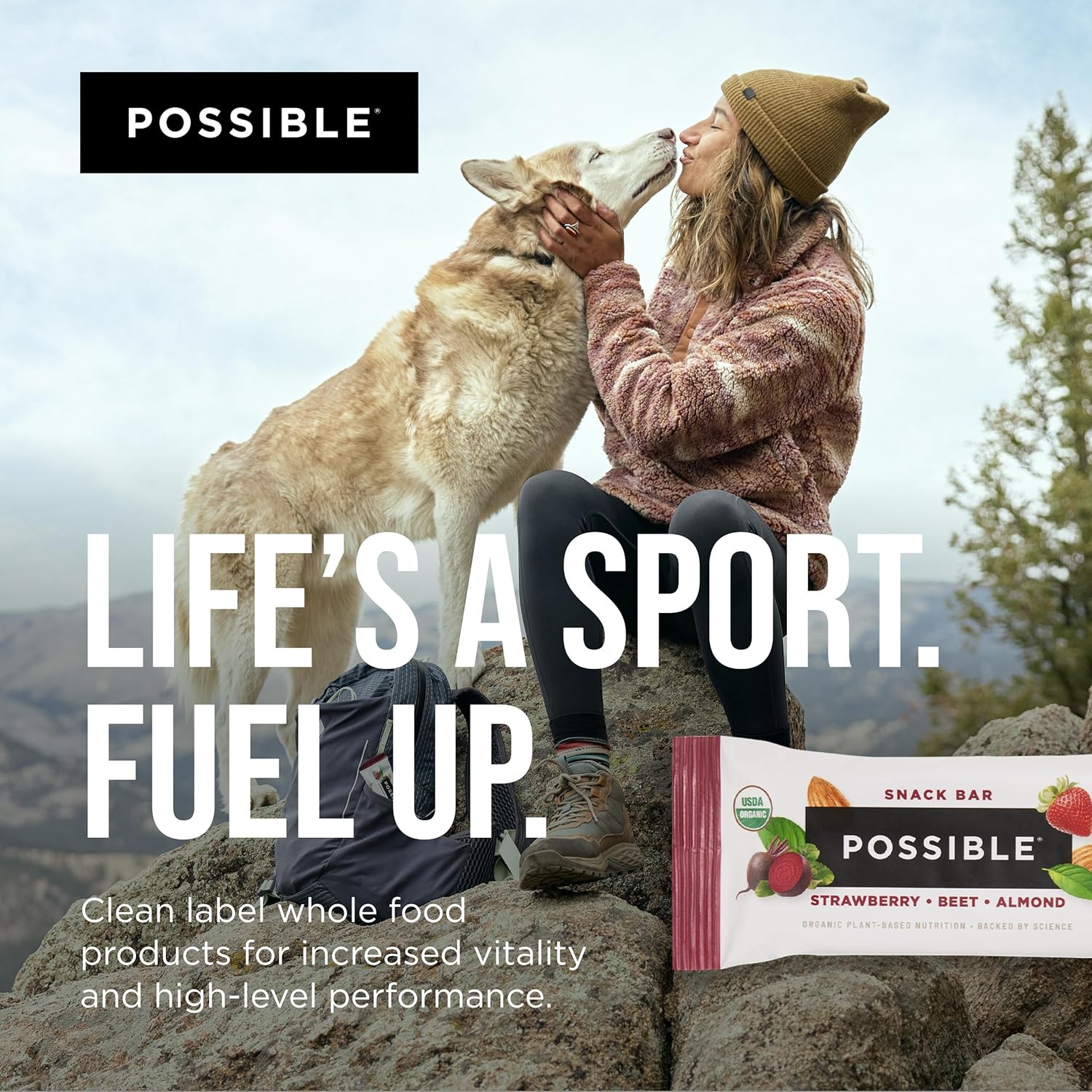 POSSIBLE Snack Bar - Whole Food Snack to Support a Healthy & Active Lifestyle - 10g of Organic Plant-Based Protein - Energy Support with Healthy Fats - Strawberry Beet Almond, 12 Count (Pack of 1) - Image 7