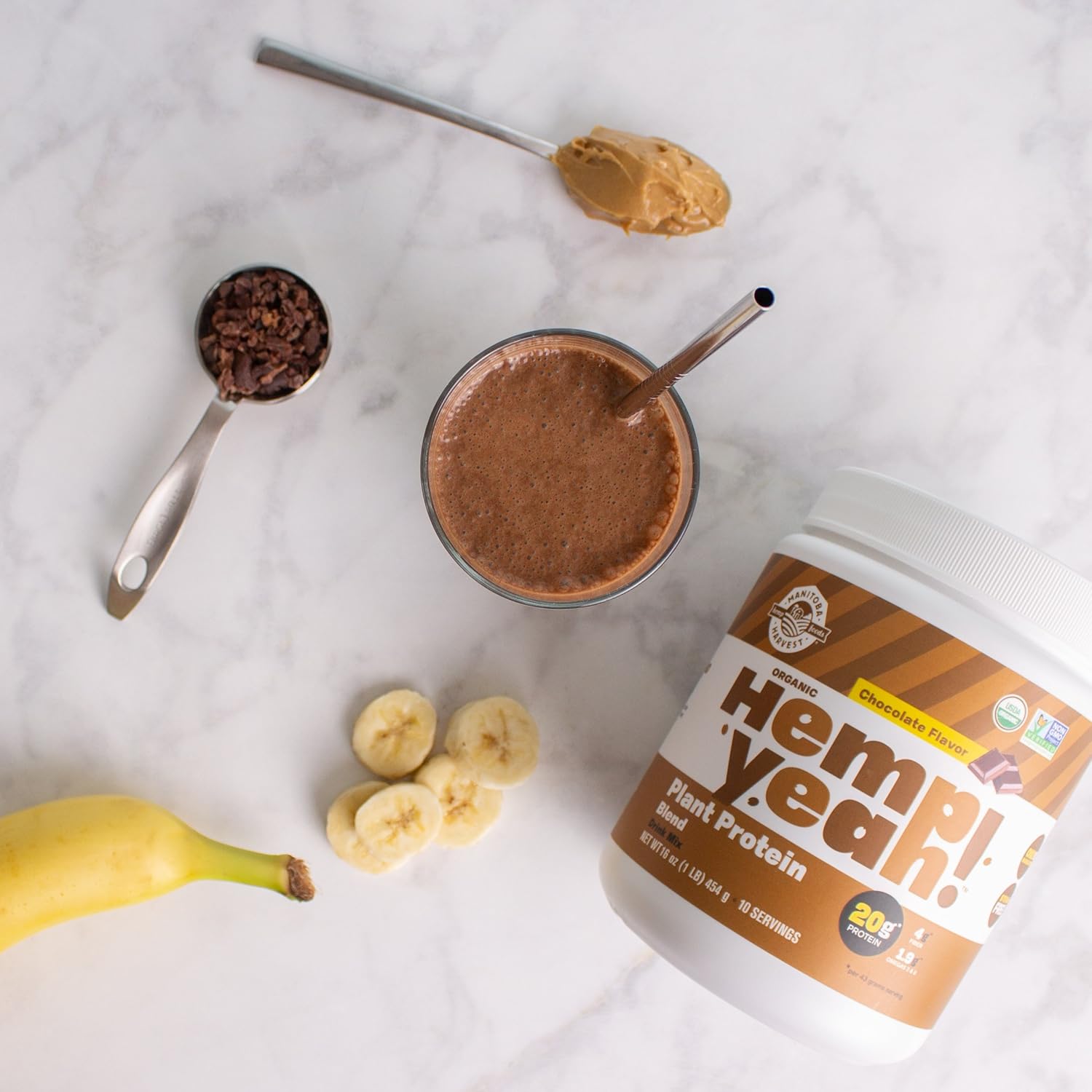 Manitoba Harvest Hemp Yeah Organic Plant-Based Protein Powder with 20g of Complete Plant, 4g of Fiber & 1.9g Omegas 3&6, Non-GMO, Vegan, Chocolate, 16 Oz, Packaging May Vary - Image 4