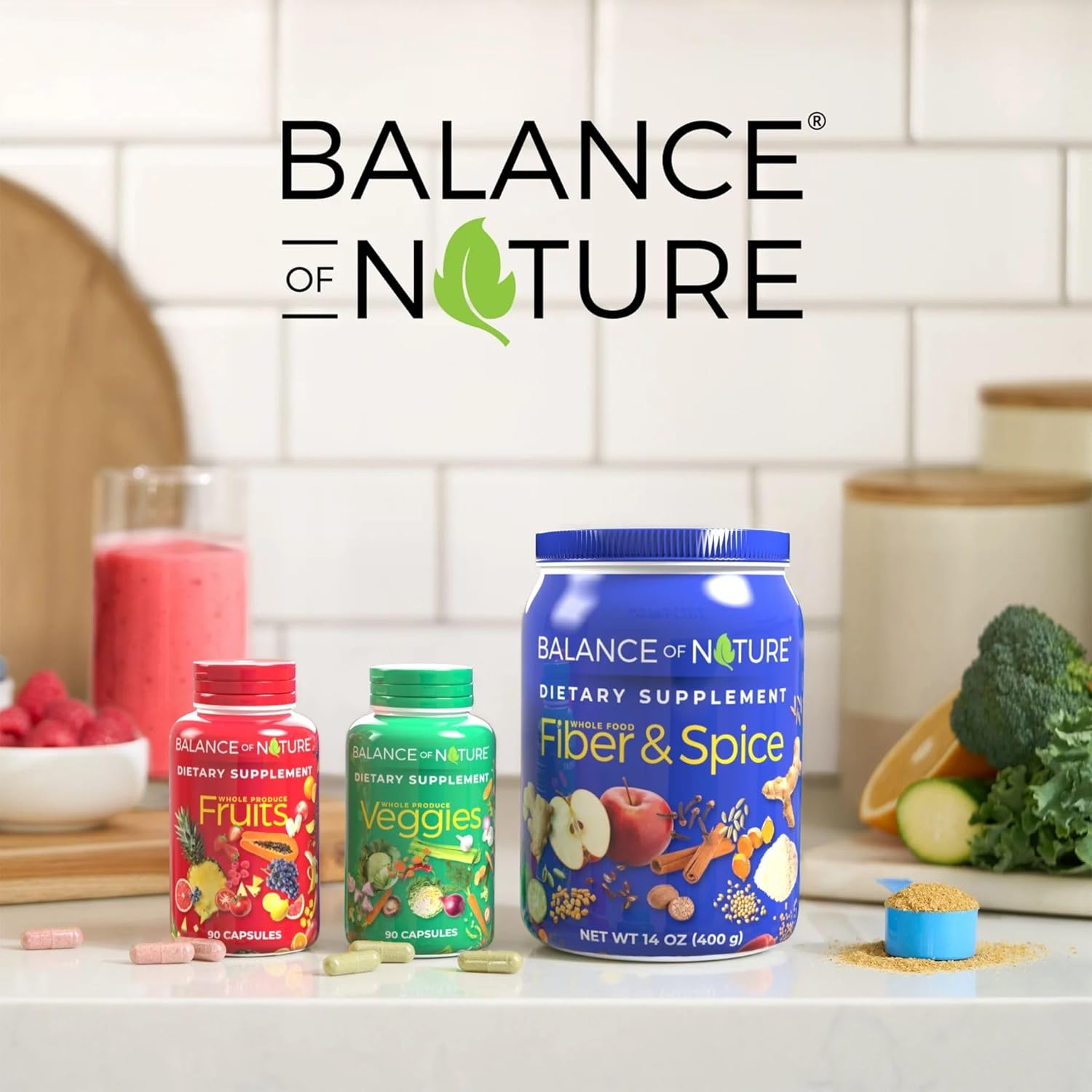 Balance of Nature Fruits & Veggies Supplements - Whole Fruit and Vegetable Ingredients for Women, Men, and Kids - 90 Fruits Capsules, 90 Veggies Capsules - 1 Set - Image 7
