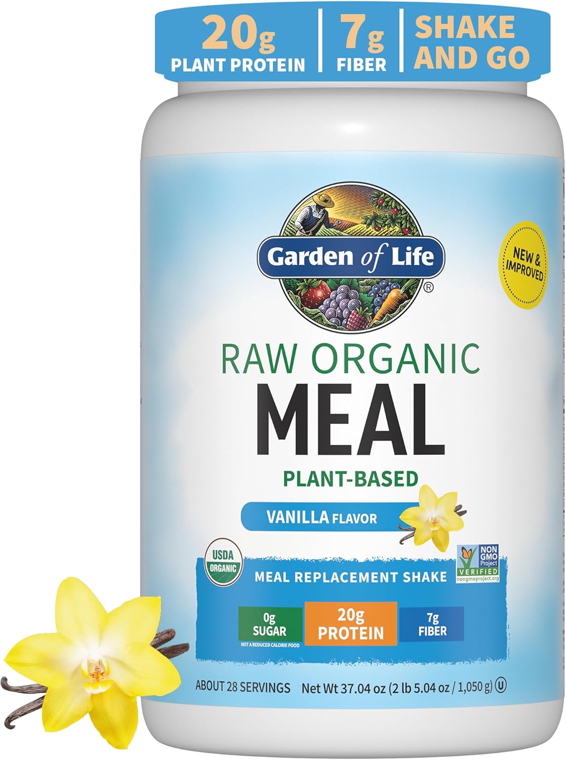 Garden of Life Raw Organic Perfect Food Alkalizer & Detoxifier Juiced Greens Superfood Powder & Vegan Protein Powder - Raw Organic Meal Replacement Shakes - Vanilla - Pea Protein - Image 5