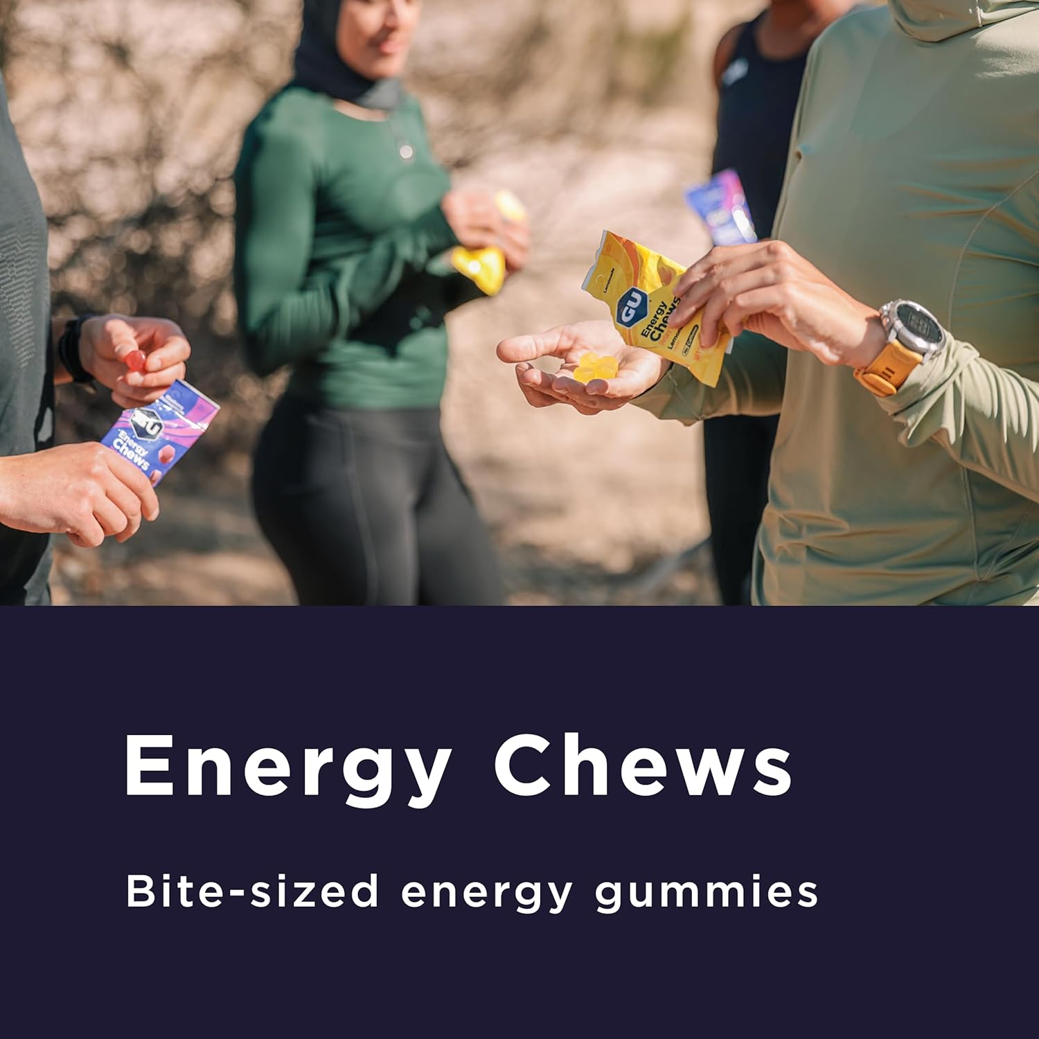 GU Energy Chews, Strawberry Energy Gummies with Electrolytes, Vegan, Gluten-Free, Kosher, 20 mg of Caffeine, and Dairy-Free On-the-Go Energy for Any Workout, 12 Bags (24 Servings Total) - Image 3