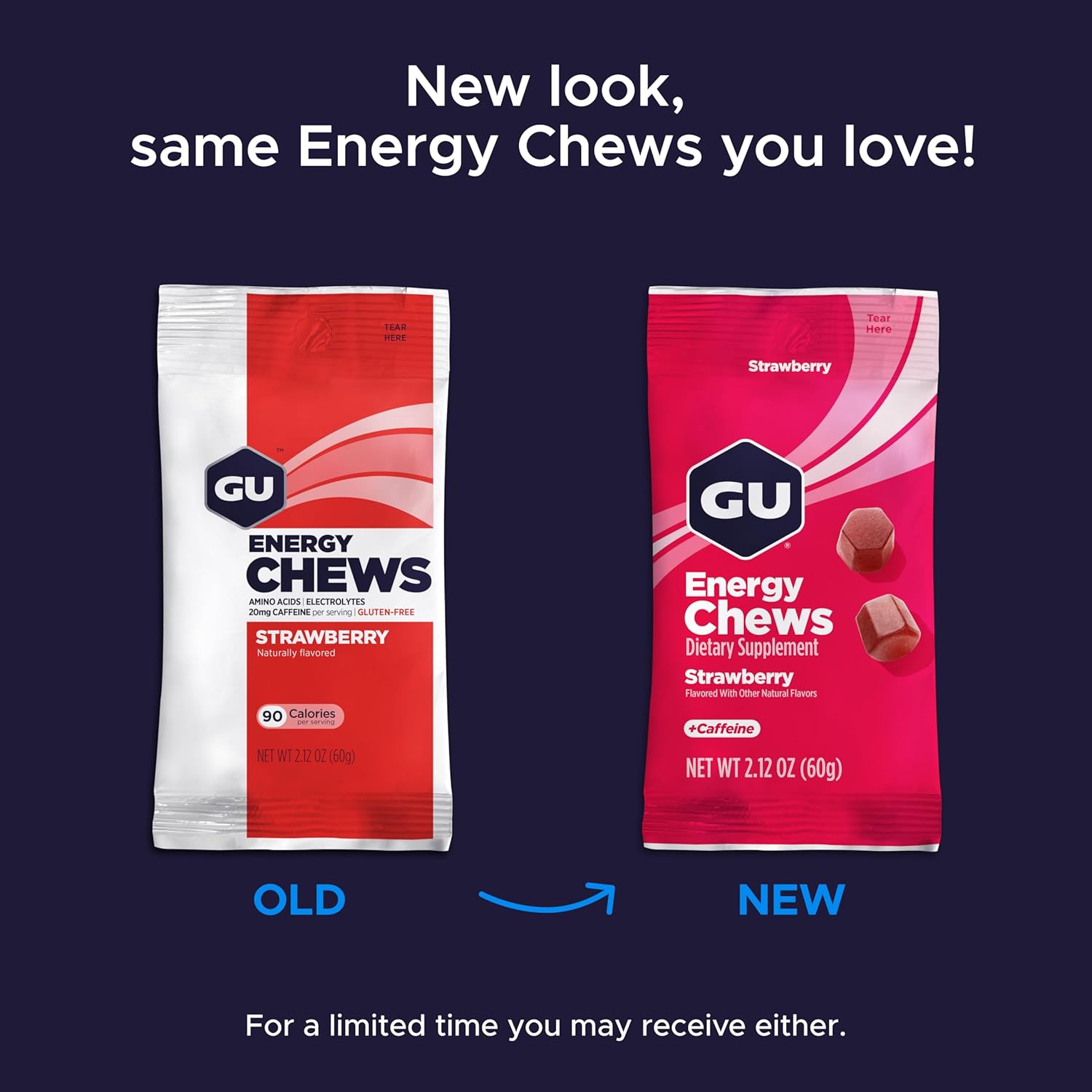 GU Energy Chews, Strawberry Energy Gummies with Electrolytes, Vegan, Gluten-Free, Kosher, 20 mg of Caffeine, and Dairy-Free On-the-Go Energy for Any Workout, 12 Bags (24 Servings Total) - Image 7