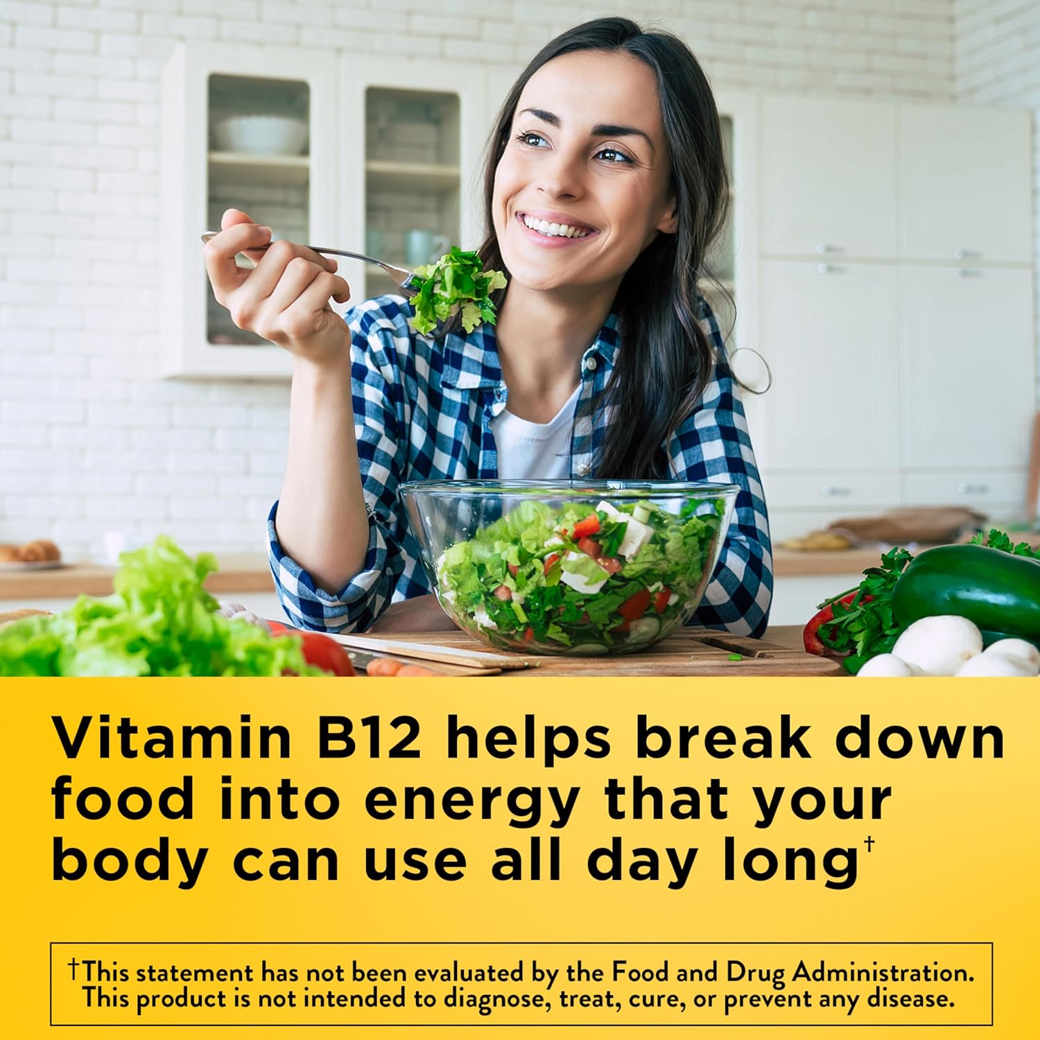 Nature Made Vitamin B12 3000 mcg, Easy to Take Sublingual B12 for Energy Metabolism Support, 40 Sugar Free Fast Dissolve Tablets, 40 Day Supply - Image 2
