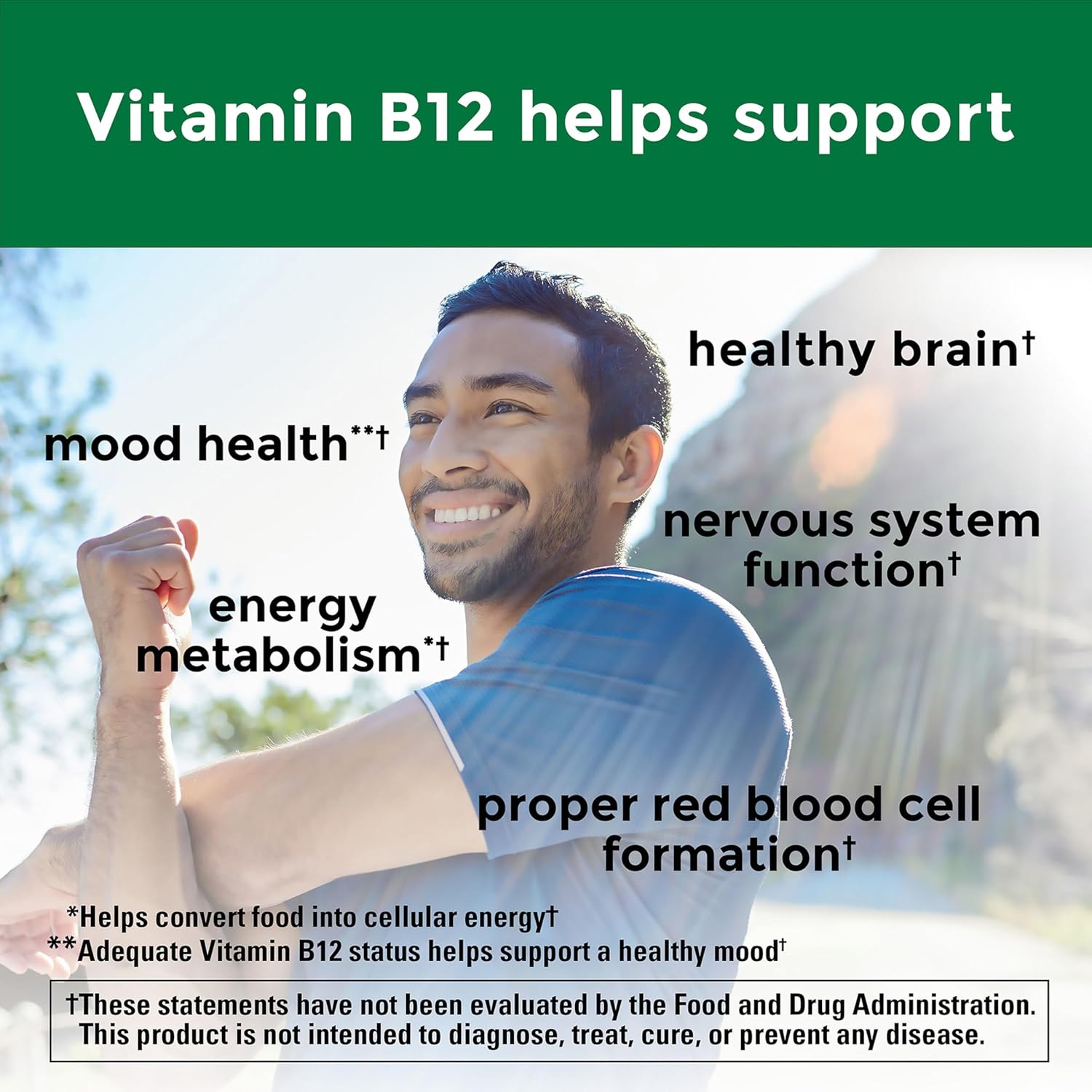 Nature Made Vitamin B12 3000 mcg, Easy to Take Sublingual B12 for Energy Metabolism Support, 40 Sugar Free Fast Dissolve Tablets, 40 Day Supply - Image 3