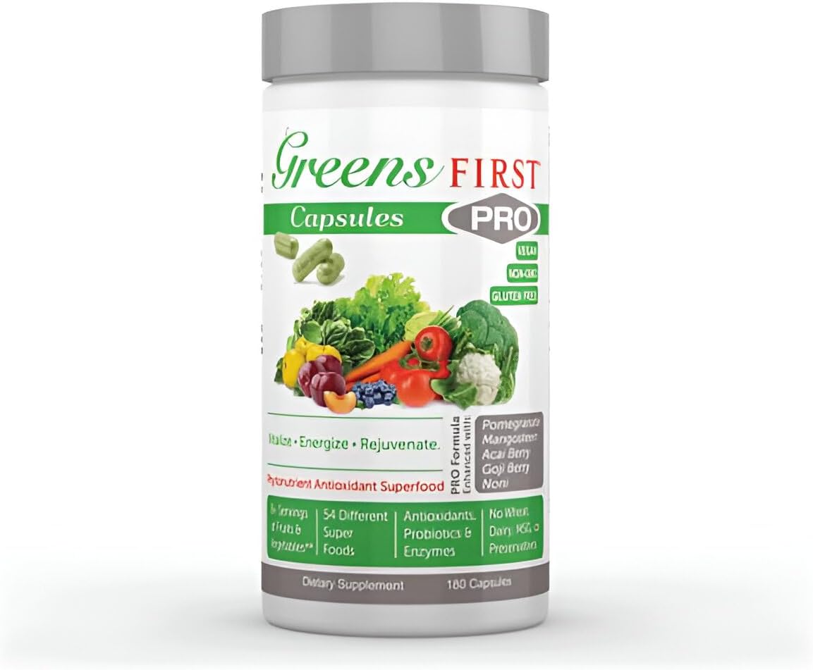 Greens First Phytonutrient Capsules - 49 Antioxidant-Rich Superfoods with Organic Fruits & Veggies, Prebiotics, Probiotics, and Digestive Enzymes - 180 Capsules - Image 6
