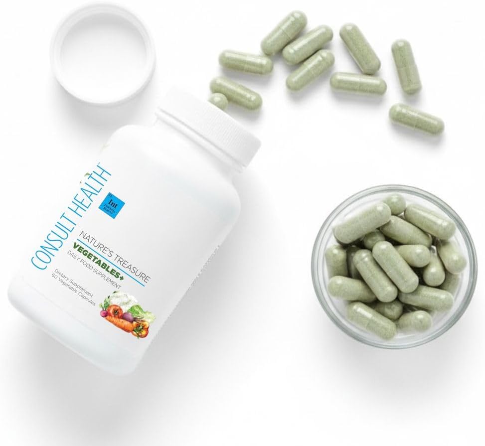 Consult Health Nature's Treasure Mega Vegetables+ Dietary Supplement, Daily Green Superfood, Vegan,100% Plant Based Nutrition, 60 Capsules - Image 8