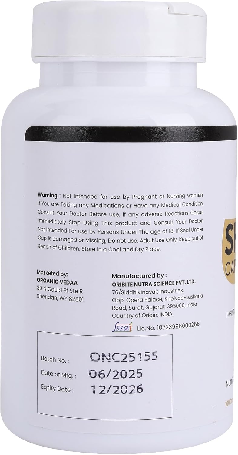 Natural Fiber Supplement for Digestive Health & Regularity | Plant-Based, Non-GMO, Gluten-Free (Shilajit 60 Capsules) - Image 4