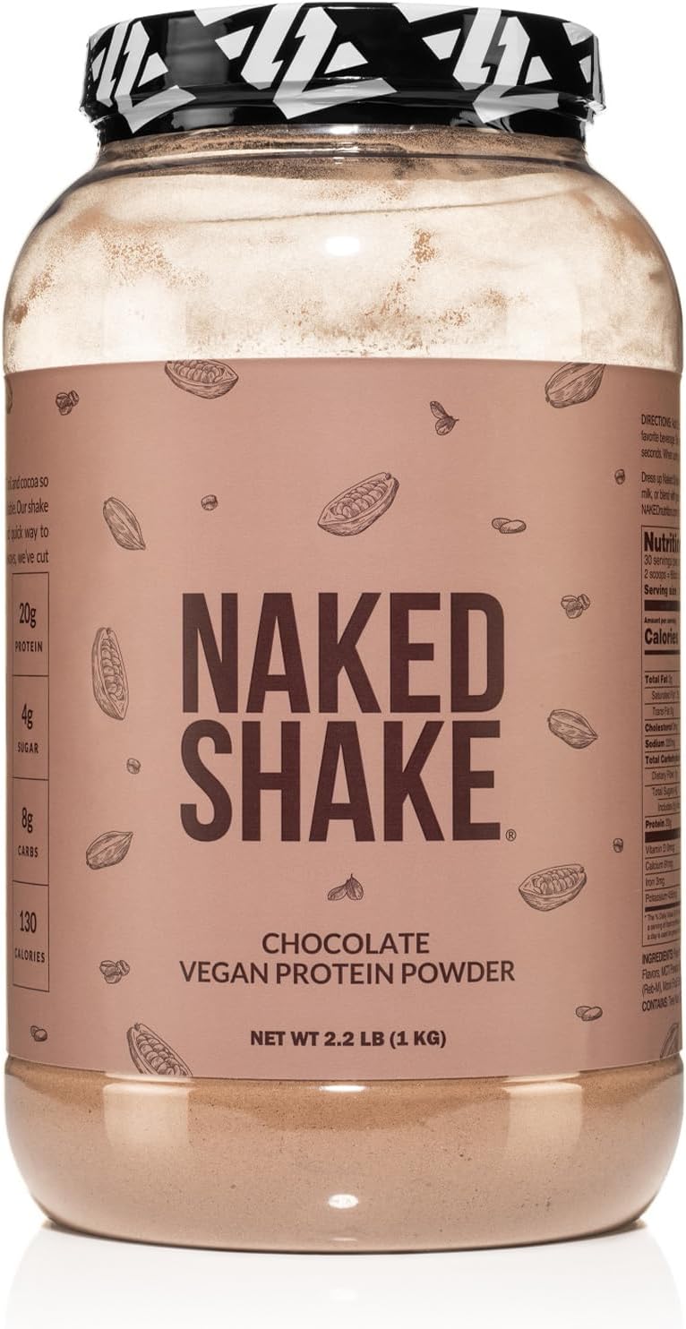 NAKED Shake - Chocolate Protein Powder - Plant Based Protein Shake with Mct Oil, NSF Certified, Gluten-Free, Soy-Free, No Gmos Or Artificial Sweeteners - 30 Servings