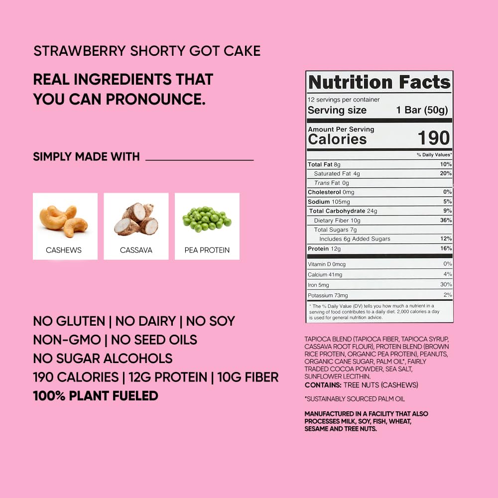 TRUBAR Vegan Protein Bars, Frosted & Fabulous Variety Pack, Donuts, Strawberry Shortcake & Birthday Cake, Gluten Free, Plant Based, High Fiber, Dairy Free, On the Go Healthy Snacks, 12 Count - Image 3