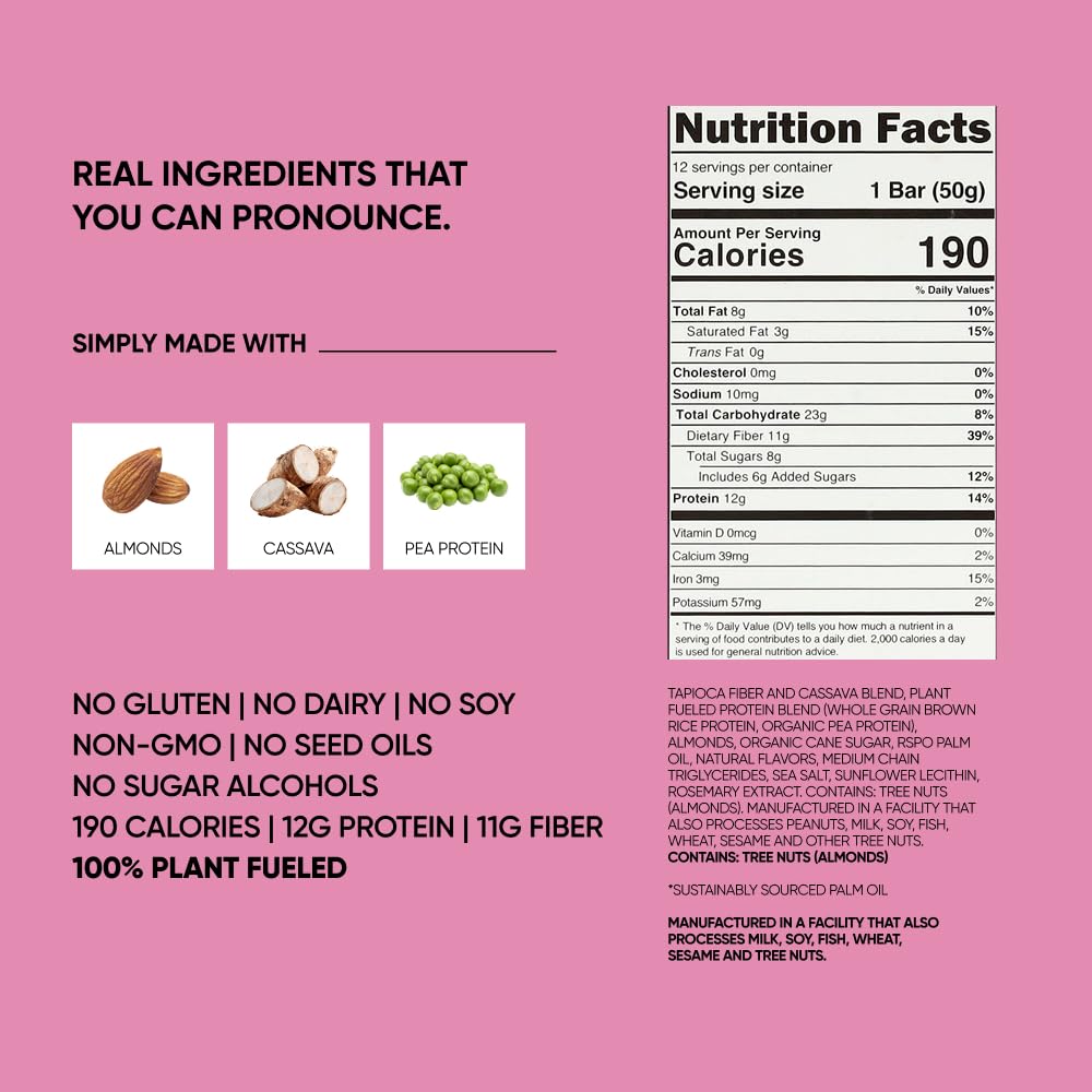 TRUBAR Vegan Protein Bar, Daydreaming About Donuts, Gluten Free, Plant Based, High Fiber, Dairy Free, Non GMO, Low Fat, No Sugar Alcohols, 12G Lean Protein, 13G Fiber, Healthy Snack Bars, 12 CT - Image 2