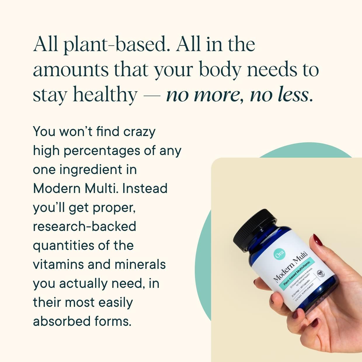 Ora Organic Plant Based Multivitamin for Women and Men, Bluelight Protection - Brain, Eye, Energy, Immune, Skin, Hair, Heart, and Bone Health Support, 60 Vegan Capsules - Image 5