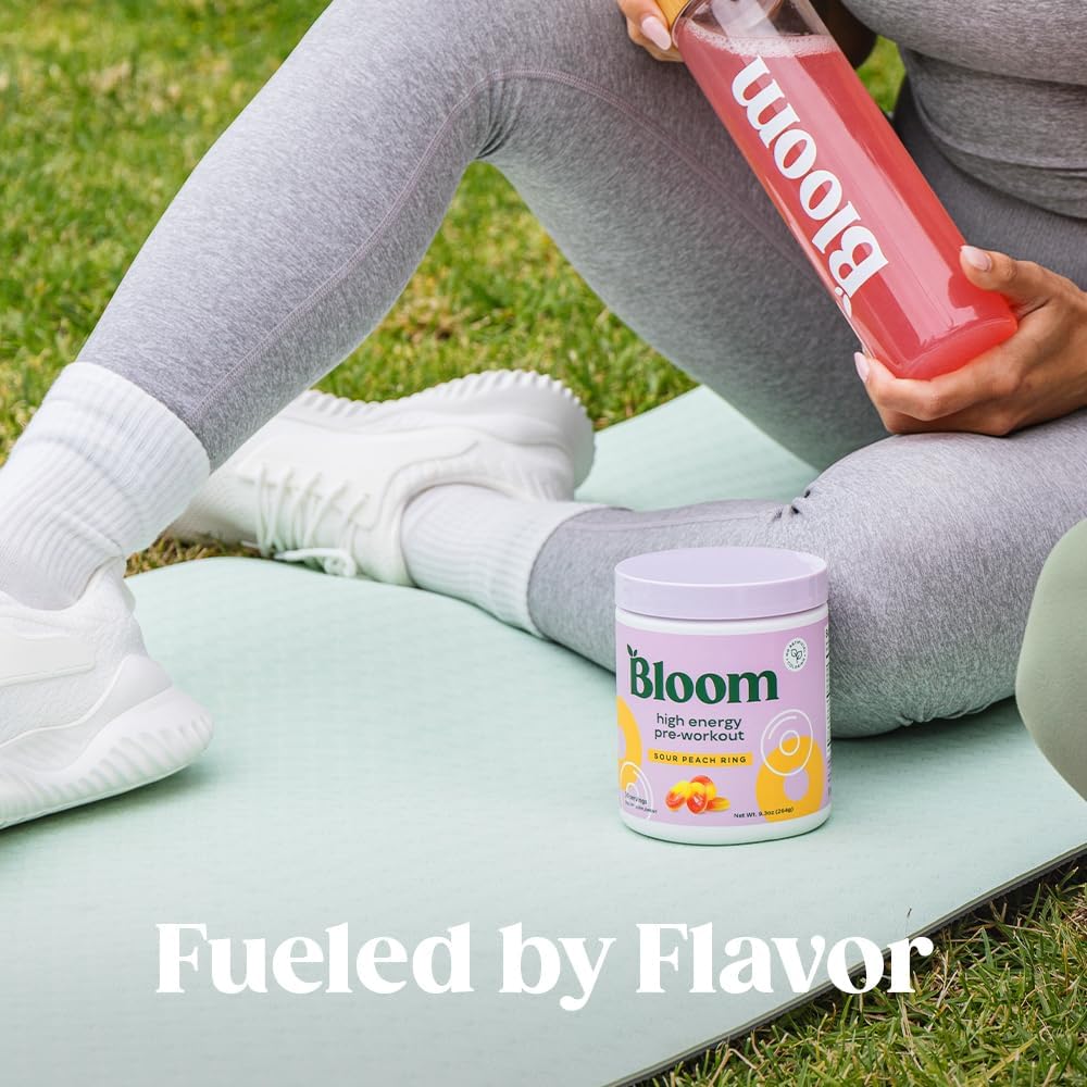 Bloom Nutrition High Energy Pre Workout with Beta Alanine, Ginseng and L Tyrosine for Amino Energy, Natural Caffeine Powder from Green Tea Extract, Keto, Sugar Free Drink Mix, Raspberry Lemonade - Image 5