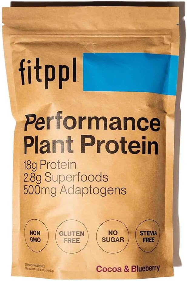 Plant Based Protein Powder w/Superfoods, Ashwagandha, Reishi, Lions Mane for Optimal Health | 18G of Organic Chocolate Vegan Protein, Gluten Free, Stevia Free, Sugar Free, 20 Servings
