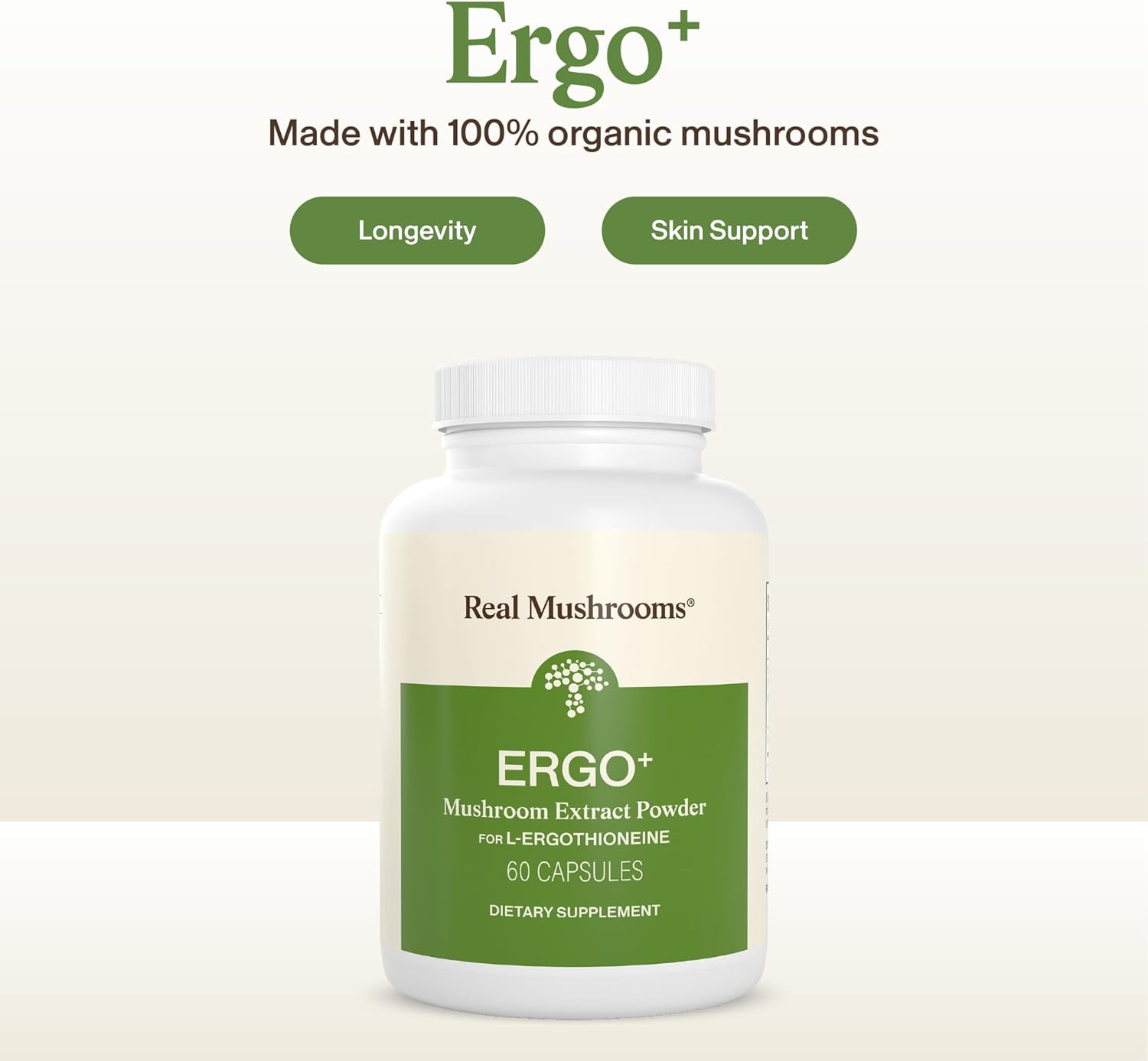 Real Mushrooms Ergothioneine Supplement – Golden Oyster Mushroom with Beta-Glucans – L-Ergothienine Extract Poweder – Organic, Vegan, Non-GMO, No Fillers – 60 Capsules Mushroom Supplement for Humans - Image 3