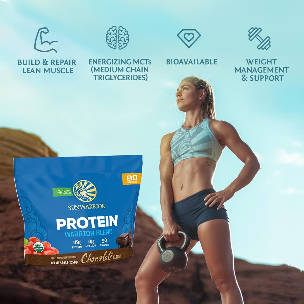 Organic Plant Based Protein Powder | Vegan Organic Protein Powder Chocolate Flavored with BCAA Amino Acids & Hemp Seed Pea Blend | Non-GMO Soy Dairy Filler & Gluten Free (Chocolate, 90 Servings) - Image 4