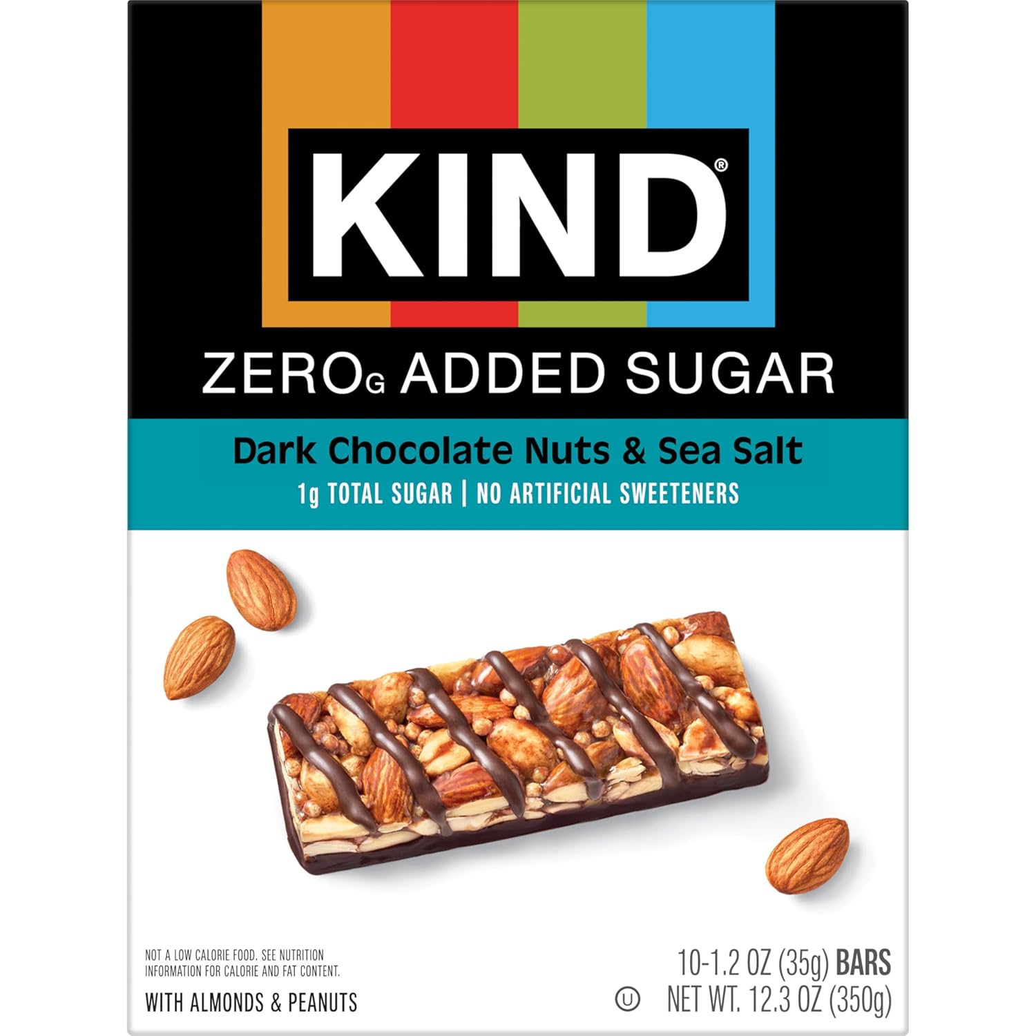 Kind Zero Added Sugar Healthy Snacks Bars, Dark Chocolate Nuts & Sea Salt, Gluten Free, High Fiber, Keto Snacks, 5g Protein, 10 Count - Image 5