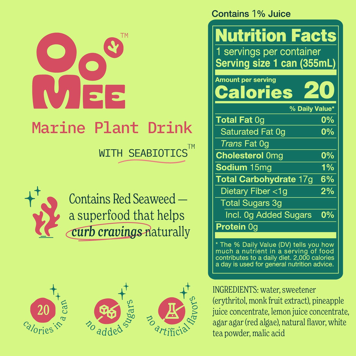 OoMee Prebiotic Drink | Peach & Lemon | Plant-Based Vegan Beverage with Marine-Sourced Agar Prebiotics (Seabiotics) for Digestive & Gut Health Functional Drink – 12oz Cans, 12-Pack - Image 2