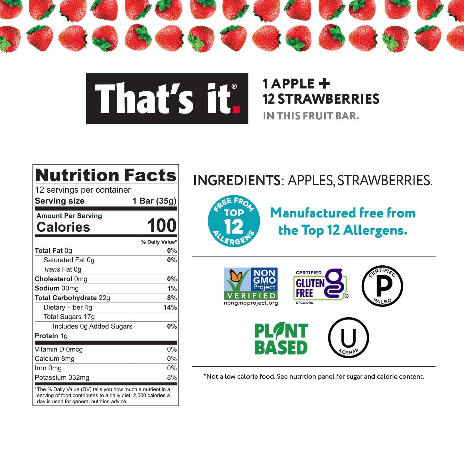That's it. Variety Pack 100% Natural Real Fruit Bar, Best High Fiber Vegan, Gluten Free Healthy Snack, Paleo for Children & Adults, Non GMO No Added Sugar, No Preservatives Energy Food (12 Pack) - Image 2