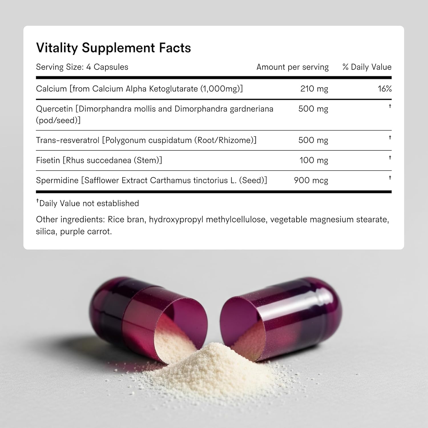 Tally Health Vitality Longevity Formula – Spermidine + Fisetin + Quercetin + Resveratrol + Calcium Alpha-Ketoglutarate | Supports Cellular Renewal, Healthy Aging, Energy & Autophagy | 120 Capsules - Image 6