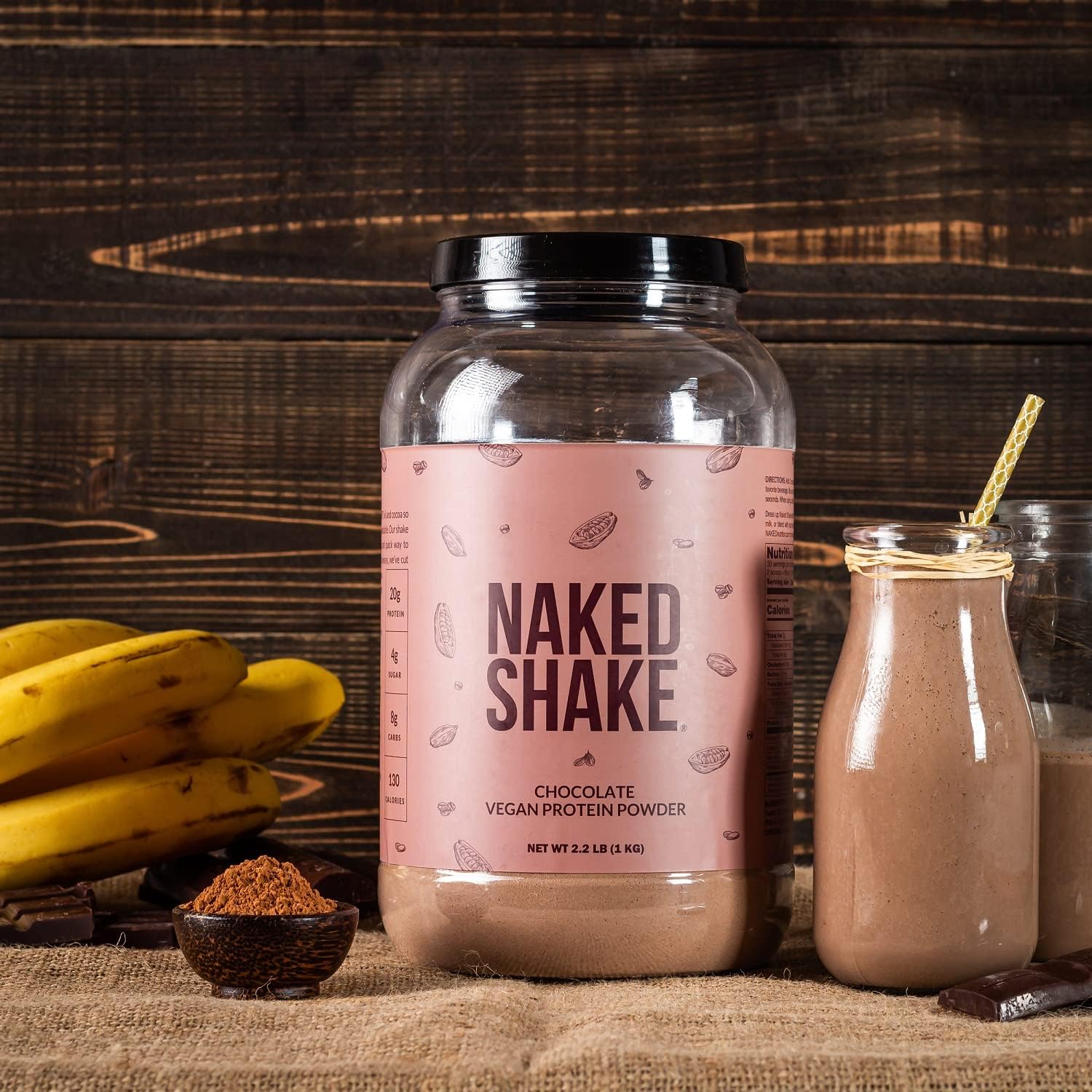 NAKED Shake - Chocolate Protein Powder - Plant Based Protein Shake with Mct Oil, NSF Certified, Gluten-Free, Soy-Free, No Gmos Or Artificial Sweeteners - 30 Servings - Image 9