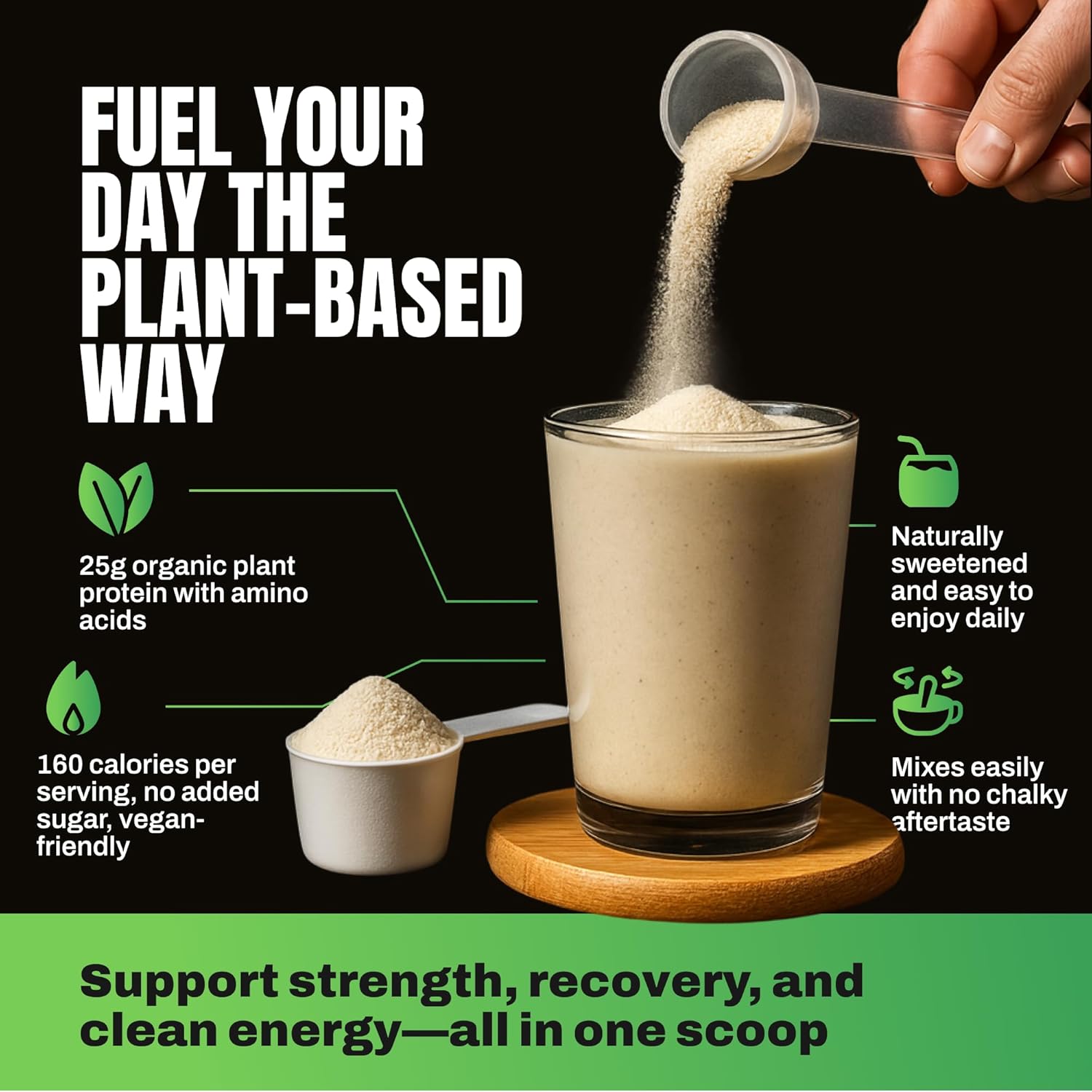 VEDGE Vegan Protein Powder - Plant Protein Powder with Pea, Pumpkin & Sunflower - USDA Organic, Amino Acids, Dairy Free, Soy Free, Keto, Non GMO - Cookies and Creme - 20 Servings - Image 4