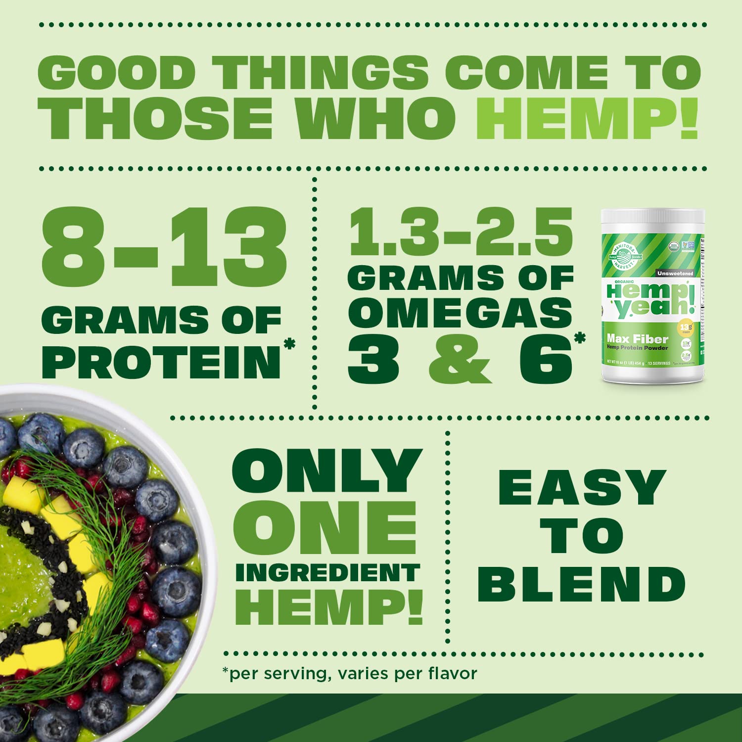 Manitoba Harvest Hemp Yeah Organic Max Fiber Protein Powder, Unsweetened, 16oz, with 13g of Fiber, 13g Protein and 2.5g Omegas 3&6 per Serving, Keto-Friendly, Preservative Free, Packaging May Vary - Image 3