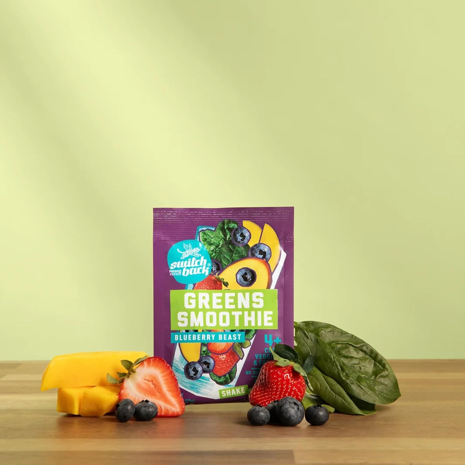 Switchback Smoothie Mix - Blueberry Beast - Banana-Free Freeze-Dried Fruit & Veggie Powder Drink - No Blender Needed - Vegan, Gluten-Free, No Added Sugar - Whole-Food Nutrition - Just Shake & Go (7 Pack) - Image 6