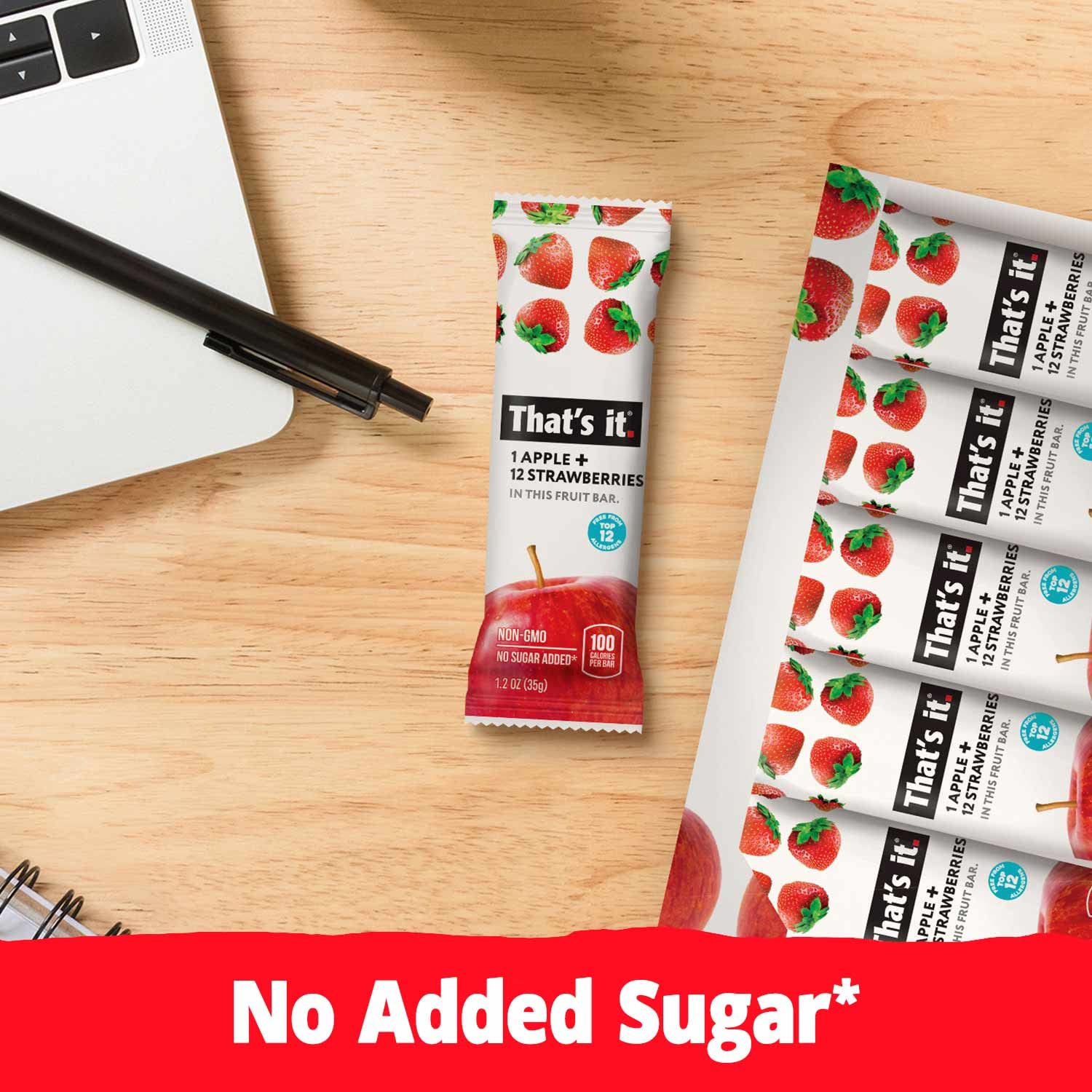 That’s it. Variety, 100% Natural Real Fruit Bar, High Fiber Vegan, Gluten Free Healthy Snack, Paleo for Children & Adults, Non GMO No Added Sugar (Blueberry, Strawberry, Fig) (36 Pack) - Image 3