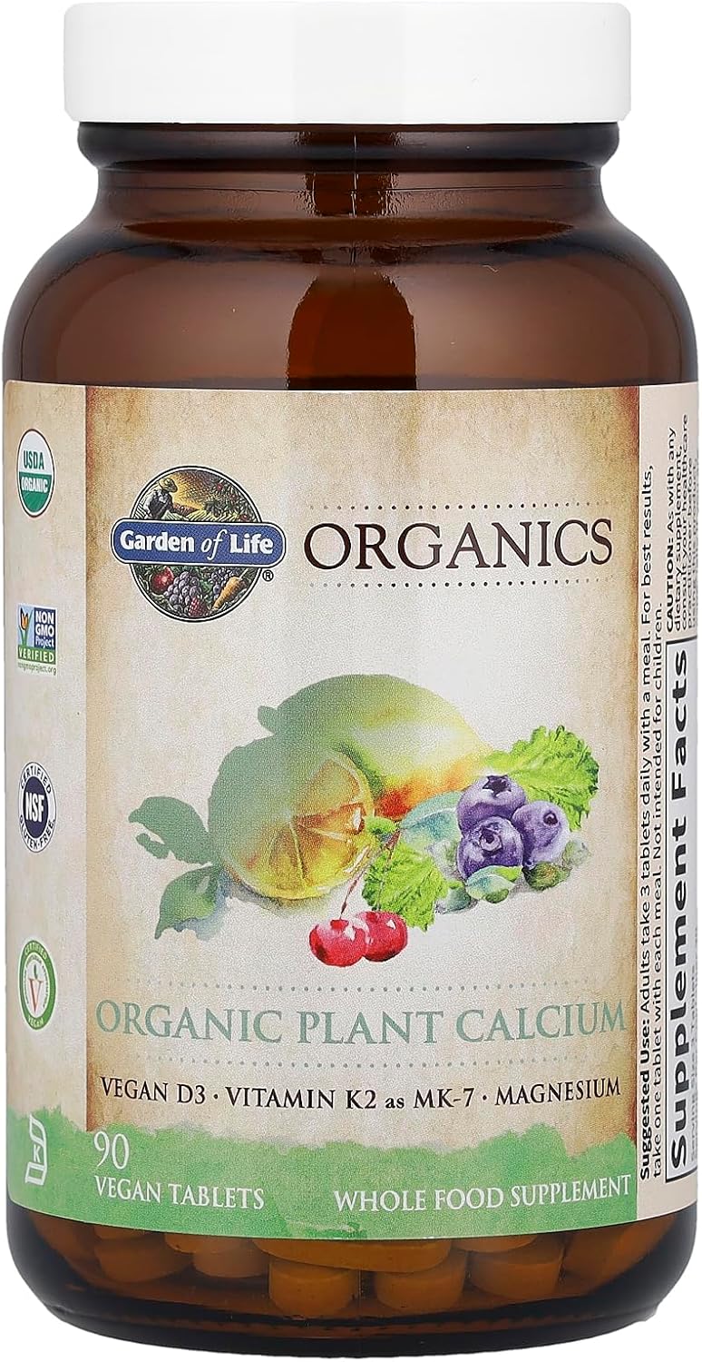Garden of Life Calcium Supplement with Magnesium & Organic Vitamin D3 K2, Made from Whole Foods, Gluten-Free, 90 Count - Image 3
