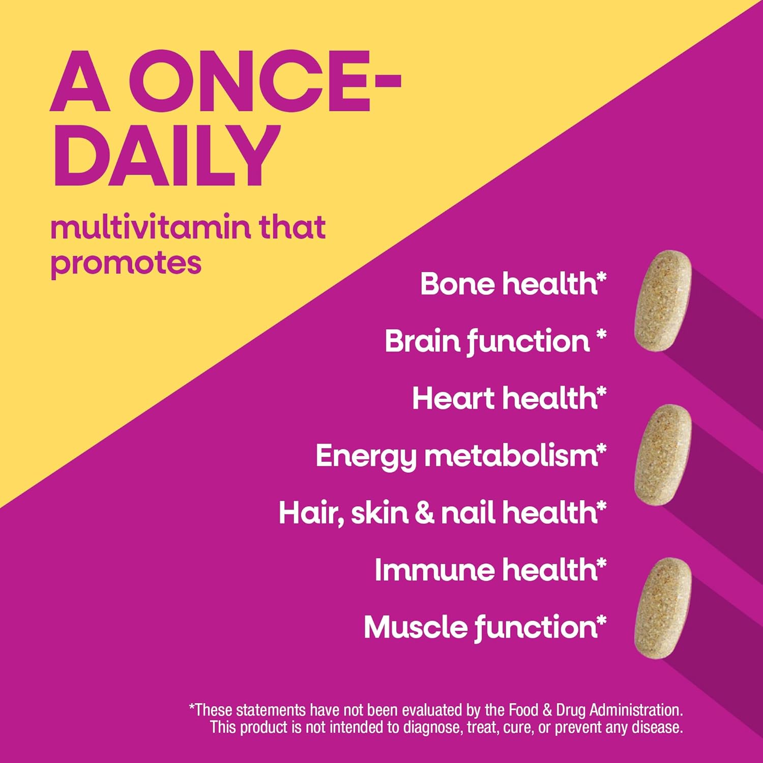 Nature’s Way Alive! Ultra Potency Multivitamin for Women 50 Plus, Complete High Potency Formula with Vitamin D3, C, E, Methylated B12, Supports, Heart, Brain, and Bone Health*, 60 Tablets - Image 3