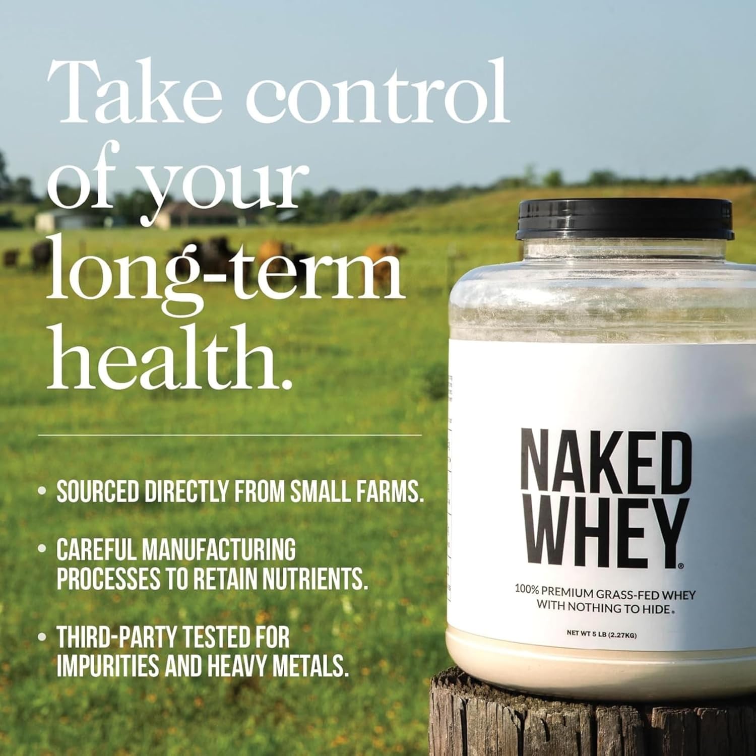 NAKED Vanilla Whey Protein 1Lb, Only 3 Ingredients, All Natural Grass Fed Whey Protein Powder + Vanilla + Coconut Sugar - NSF Certified, GMO-Free, Soy Free, Gluten Free. Aid Muscle Growth, 12 Servings - Image 5