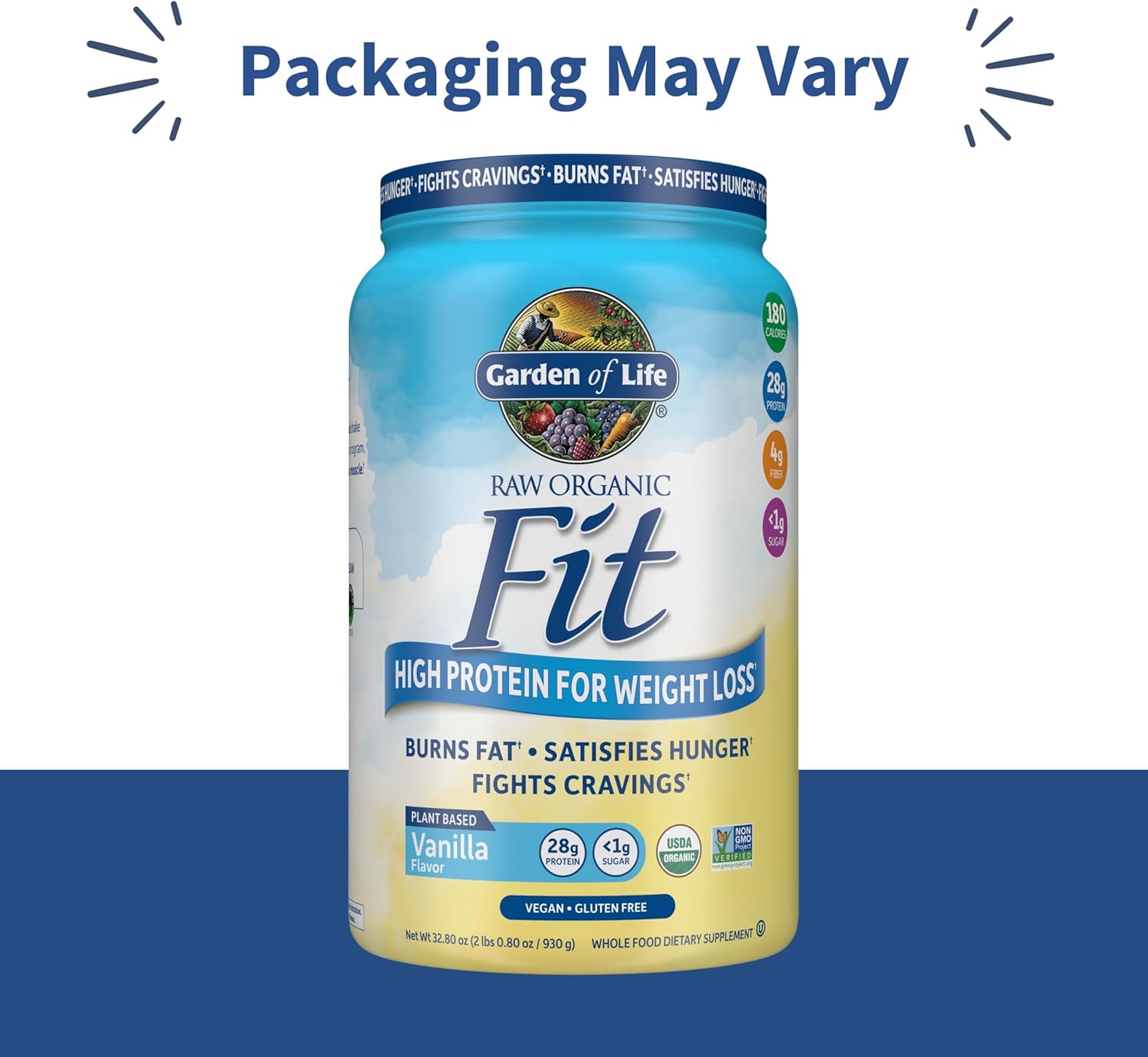 Garden of Life Raw Organic Fit Vanilla Flavor Vegan Protein Powder – 28g Plant Based Powder for Weight Management, Raw Protein, Probiotics & Fiber, Non-GMO, Gluten-Free, Vegan, 20 Servings - Image 2