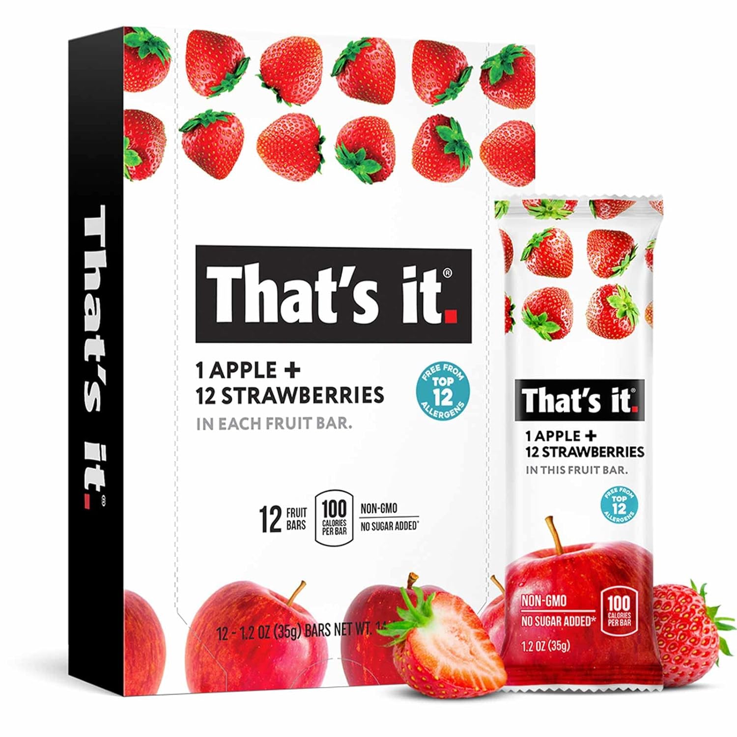 That’s it. Variety, 100% Natural Real Fruit Bar, High Fiber Vegan, Gluten Free Healthy Snack, Paleo for Children & Adults, Non GMO No Added Sugar (Blueberry, Strawberry, Fig) (36 Pack) - Image 5