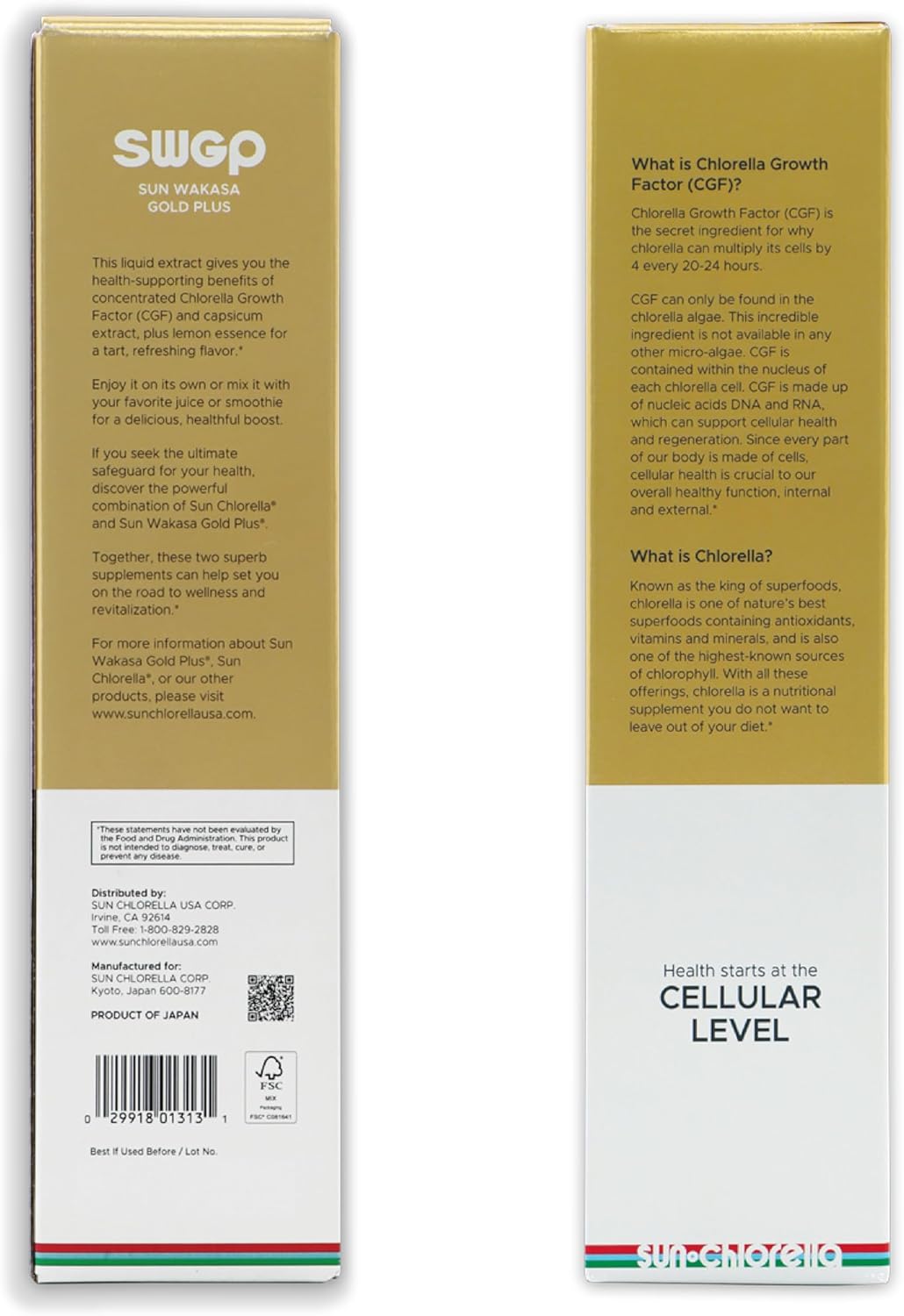 Sun Chlorella Sun Wakasa Gold Plus Superfood Supplements Drink Powerful Whole Body Immune Defense, Energy Boost & Gut Health - Green Microalgae Extract - Gluten Free, Vegan - 17oz - Image 2