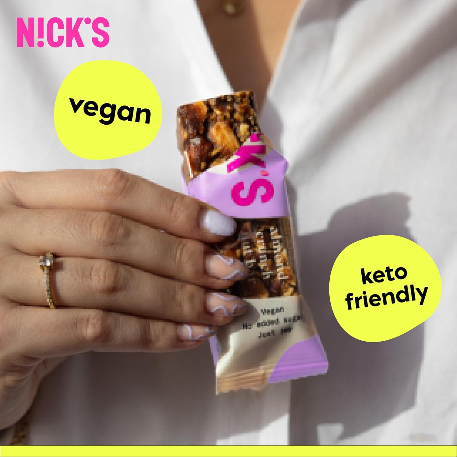 N!CK'S Almond Crunch Keto Nut Bar, No Added Sugar, 3g Net Carbs, 5g Protein, 180 Calories, Vegan Chocolate, Keto Candy, Gluten Free, Low Carb Snack, Bulk 30 Pack, (pack of 30) 40.0 grams - Image 6