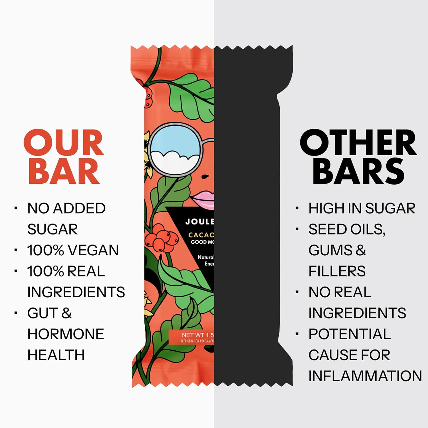 JOULEBODY Cacao Goji Superfood Bars - Best Meal Replacement Bars Protein, Plant Based, Gluten Free, Organic Good Mood Bars, No Refined Sugar, Perfect for Sports Nutrition - 10 Count - Image 6