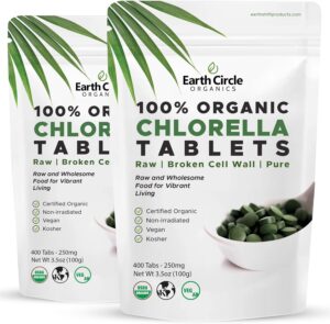Organic Chlorella Tablets 400 Count...