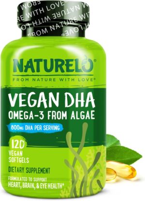 NATURELO Vegan DHA, Vegan Omega 3 S...