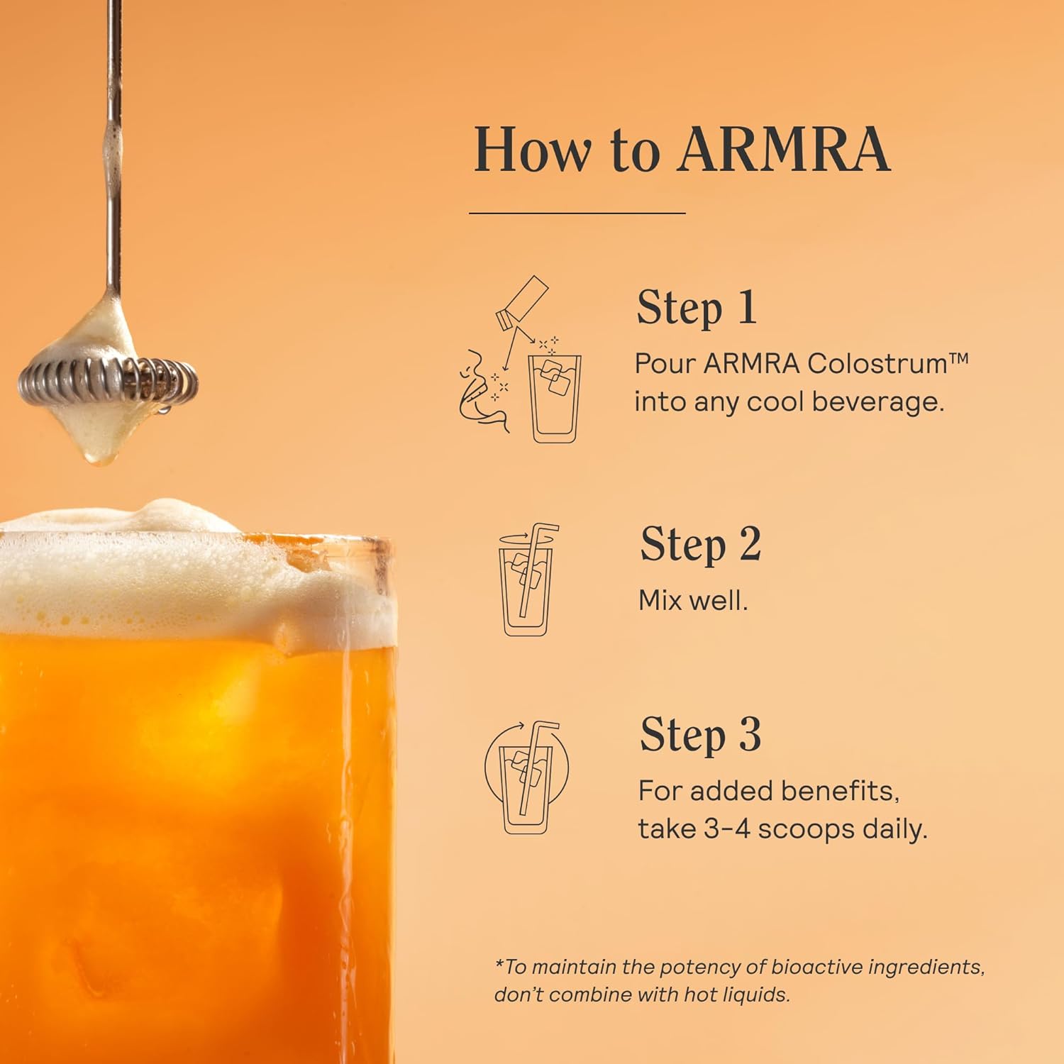 ARMRA Colostrum™ Powder | Blood Orange | Gut Health & Bloating | Skin & Hair | Immunity | Keto, Gluten & Fat-Free | 30 Servings - Image 9