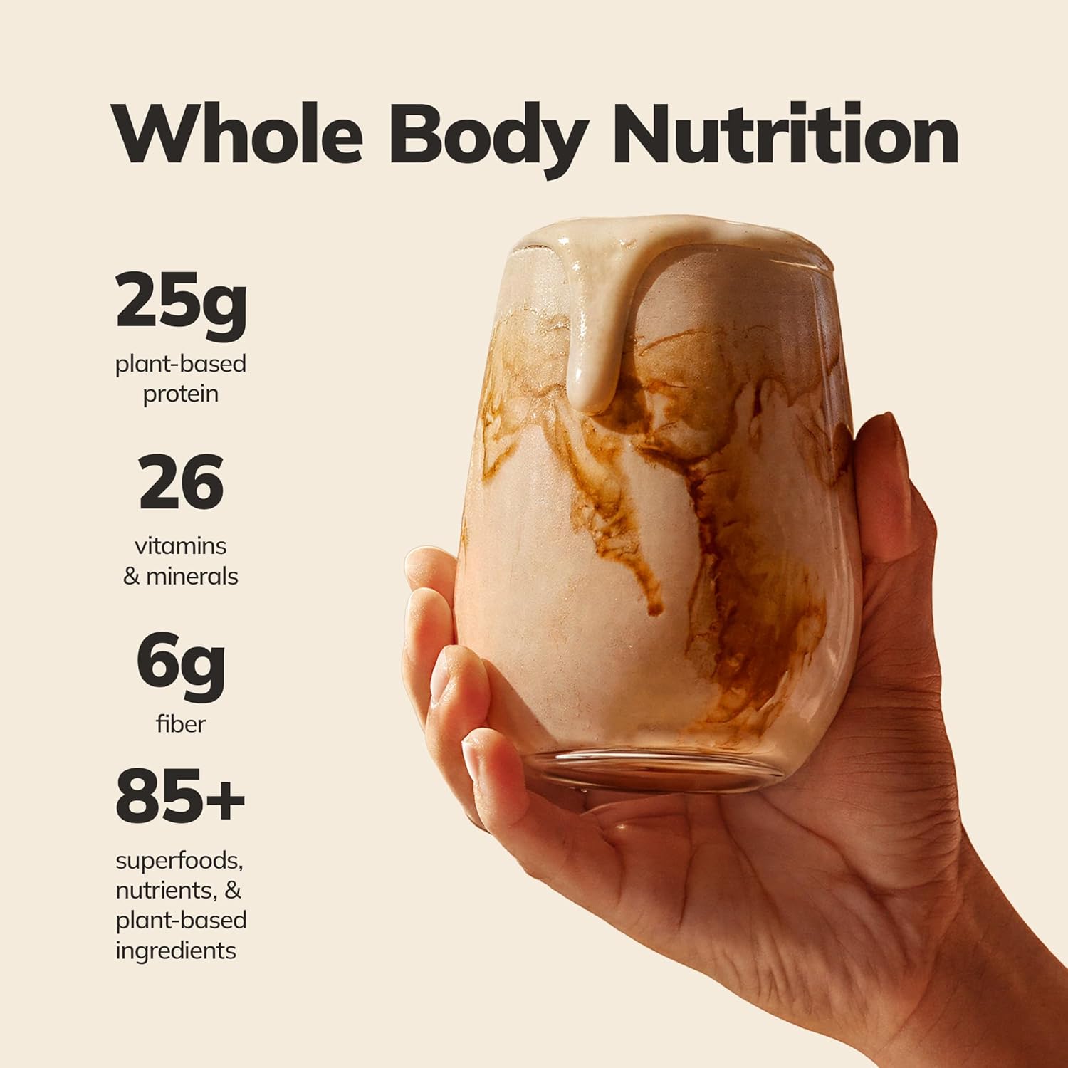 Ka’Chava Whole Body Meal Shake Coffee 2 lb – Vegan Protein Powder with 25g of Protein, 6g of Fiber – Plant-Based Meal Replacement – Probiotics & Digestive Enzymes – Gluten & Dairy Free (15 Servings) - Image 2