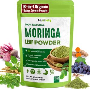 Moringa Powder Organic 2000MG, 18 i...