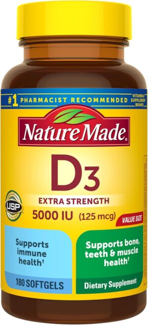 Nature Made Vitamin D3 5000 IU (125...