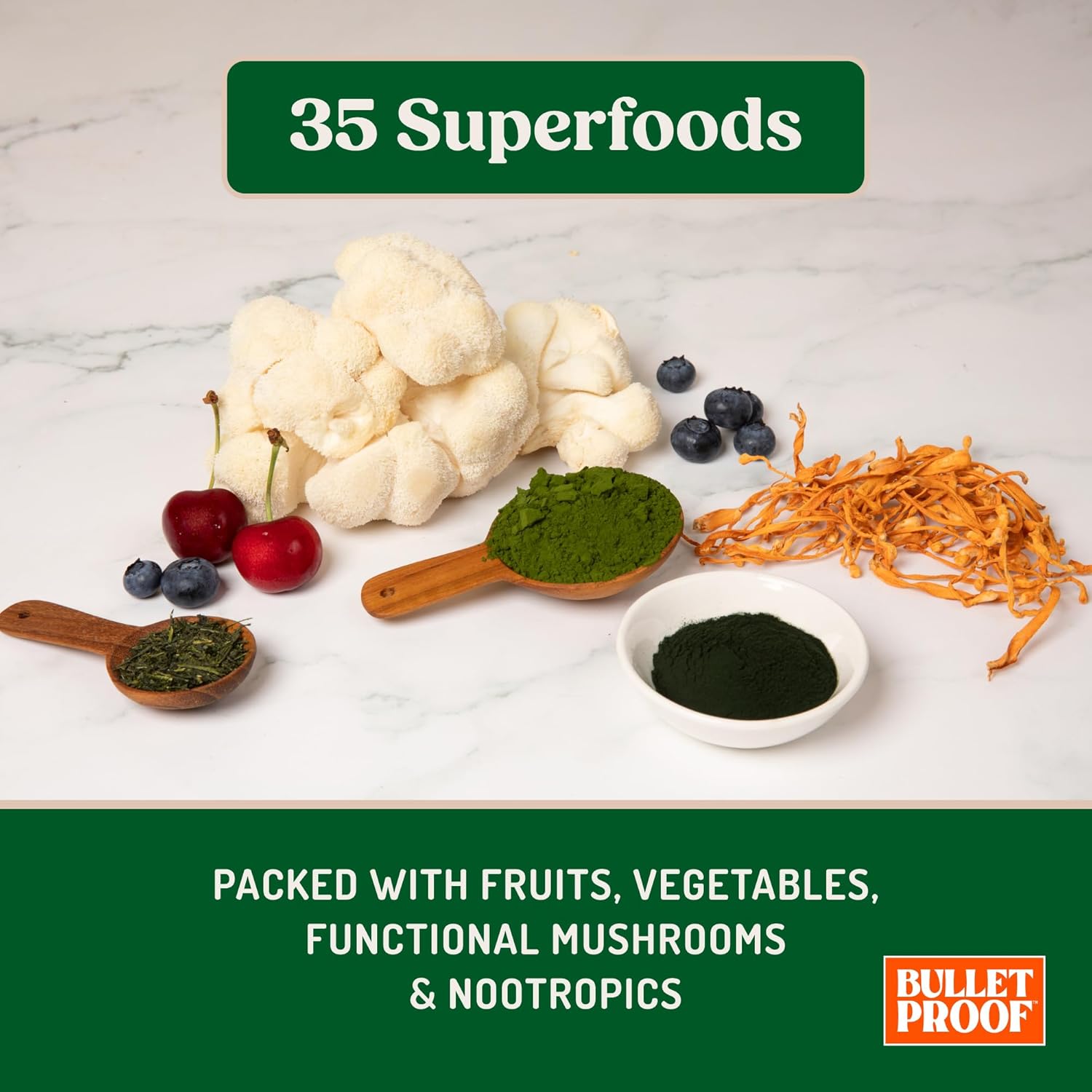 Bulletproof Greens, 8.4 Ounces, Daily Greens Powder with Superfoods and Nootropics, Full Serving of Vegetables, Essential Nutrients - Image 5