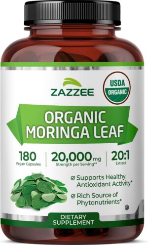 Zazzee USDA Organic Moringa Leaf 20...