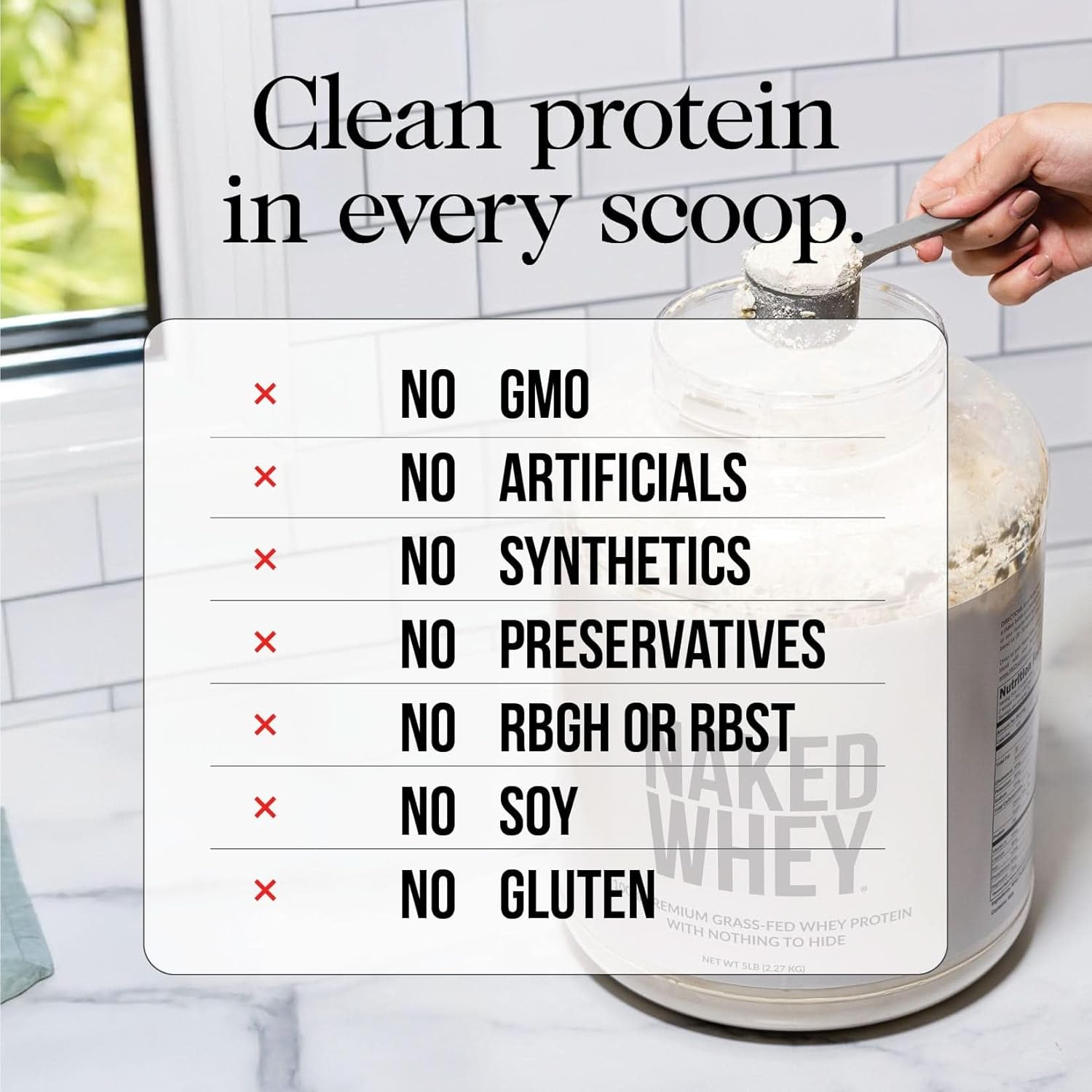 NAKED Whey Protein Supplement Powder, Chocolate, NSF Certified, GMO Free, Soy Free, Gluten Free Aid Muscle Growth and Recovery 60 Servings, 5 Ib - Image 4