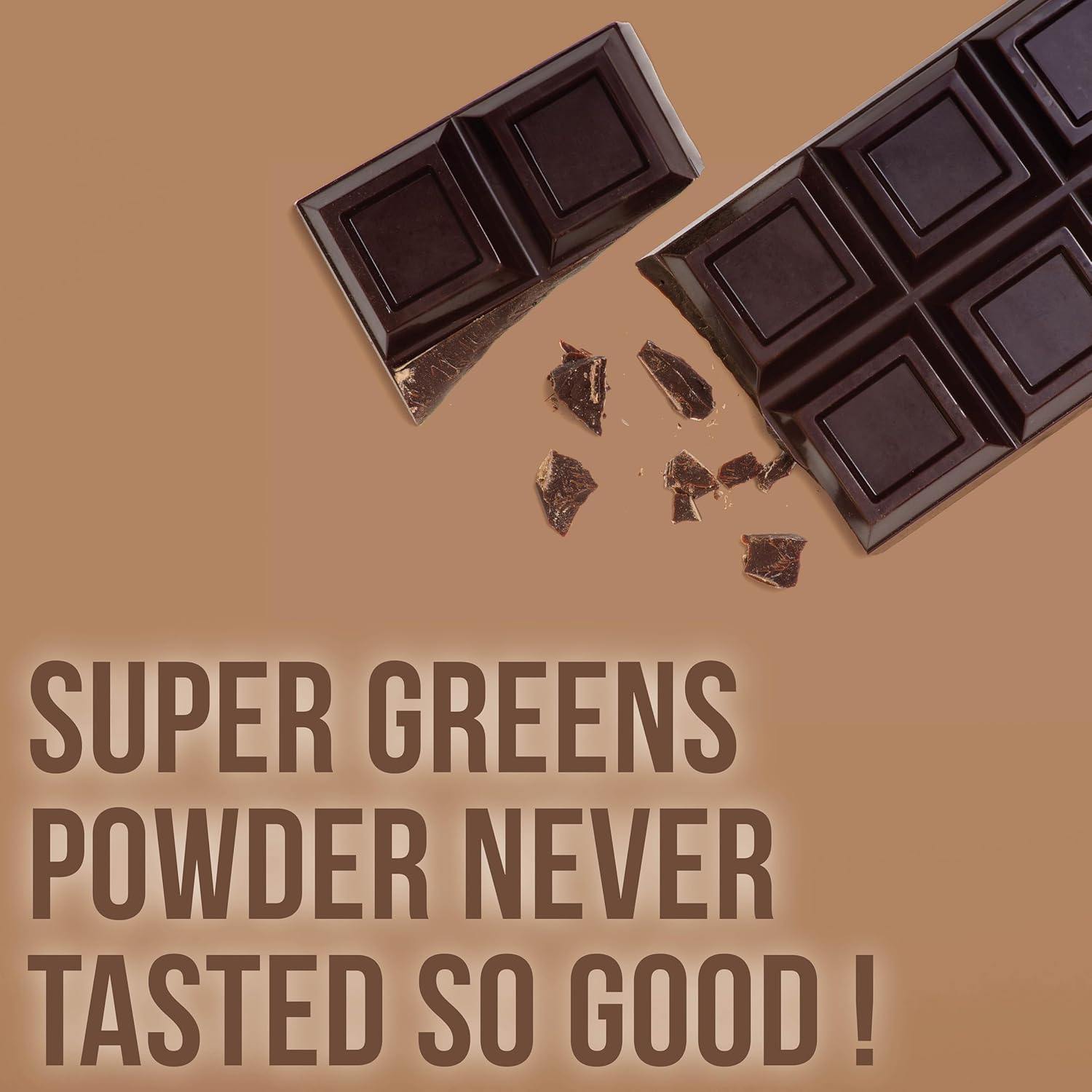 Country Farms Super Greens Chocolate Flavor, 50 Organic Super Foods, USDA Organic Drink Mix (Wheat Grass, Spirulina, Chlorella) Mushrooms & Probiotics, with Fiber, Natural Energy, 30 Servings - Image 6