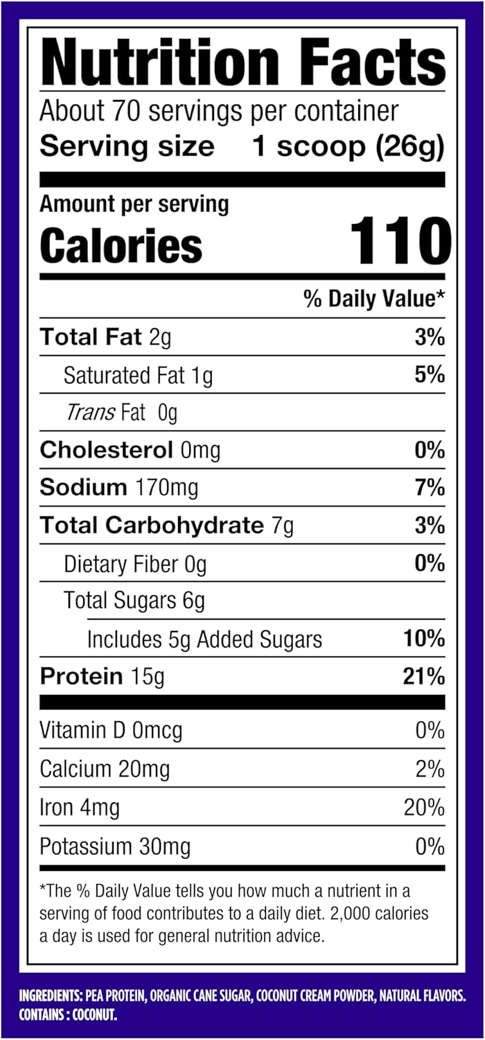 Vega Protein Made Simple Vanilla XL Value Tub (70 Servings) Stevia Free Vegan Protein Powder, Plant Based, Healthy, Gluten Free, Pea Protein for Women and Men, 4.01lbs - Image 3
