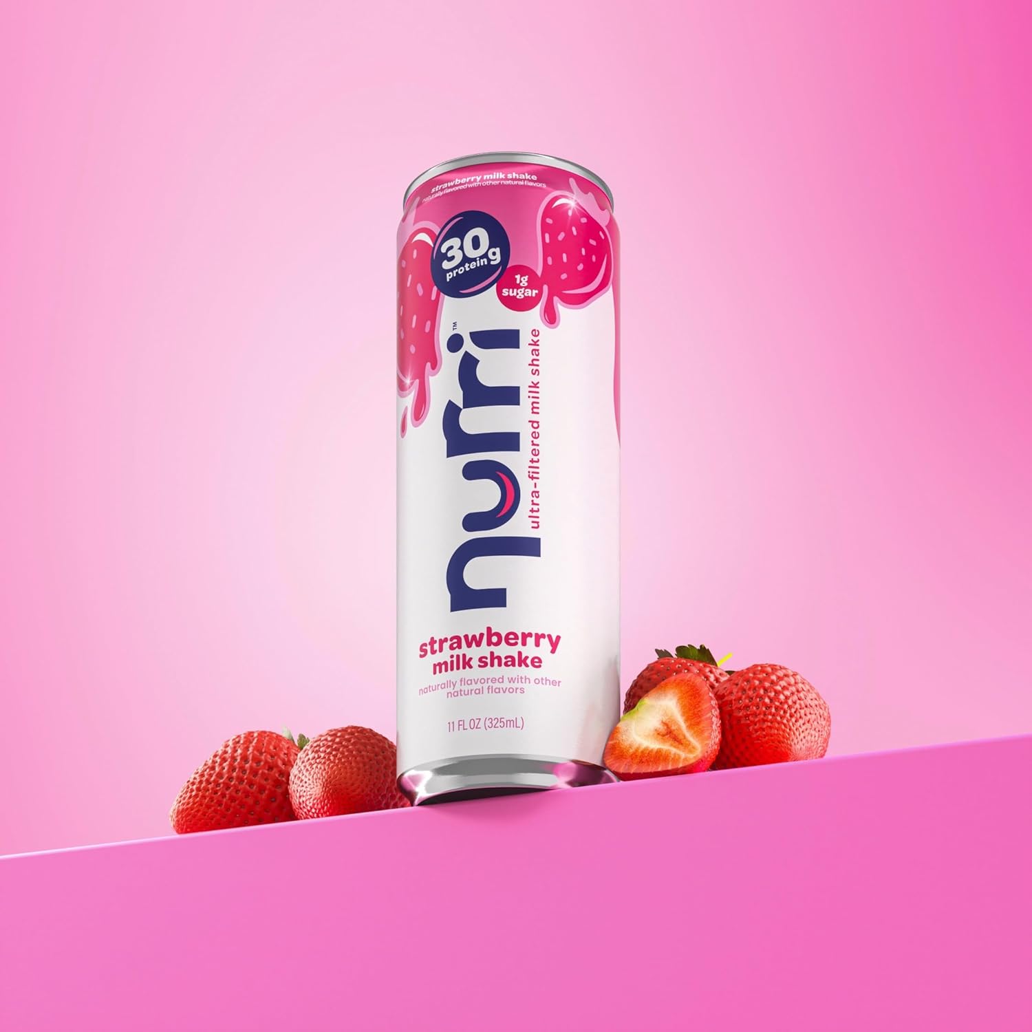 Nurri - 30g Protein Ultra Filtered Milk Shake – Strawberry - Lactose Free, Low Sugar, 150 Calories, 10 Vitamins and Minerals - 11 fl oz, 10 Cans - Image 7