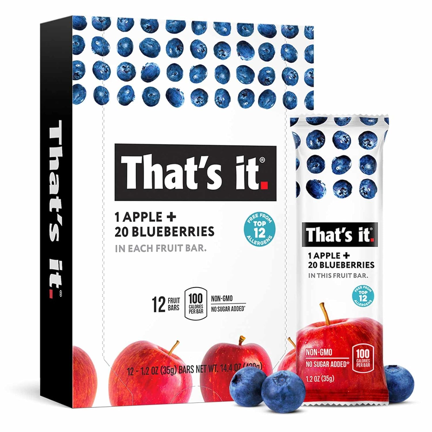 That’s it. Variety, 100% Natural Real Fruit Bar, High Fiber Vegan, Gluten Free Healthy Snack, Paleo for Children & Adults, Non GMO No Added Sugar (Blueberry, Strawberry, Fig) (36 Pack) - Image 6