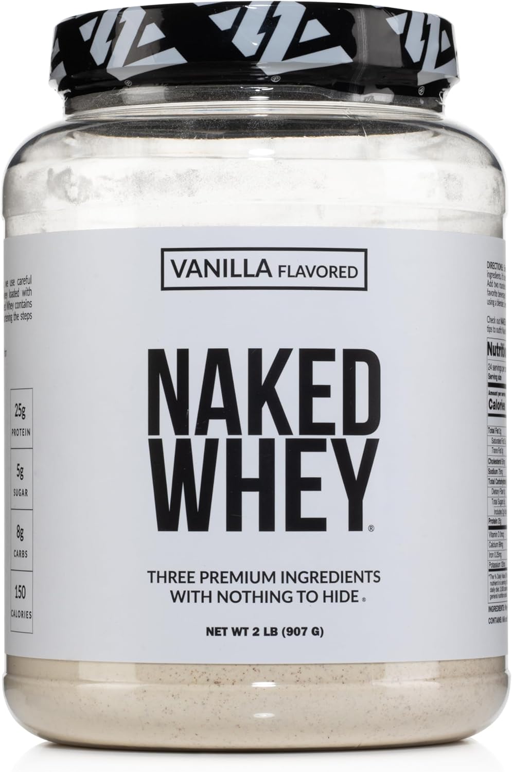 NAKED Whey Vanilla Protein Powder - Only 3 Ingredients - Grass Fed Whey Protein Powder, Vanilla Flavor, and Organic Coconut Sugar, NSF Certified, No GMO, No Soy, and Gluten Free - 24 Servings